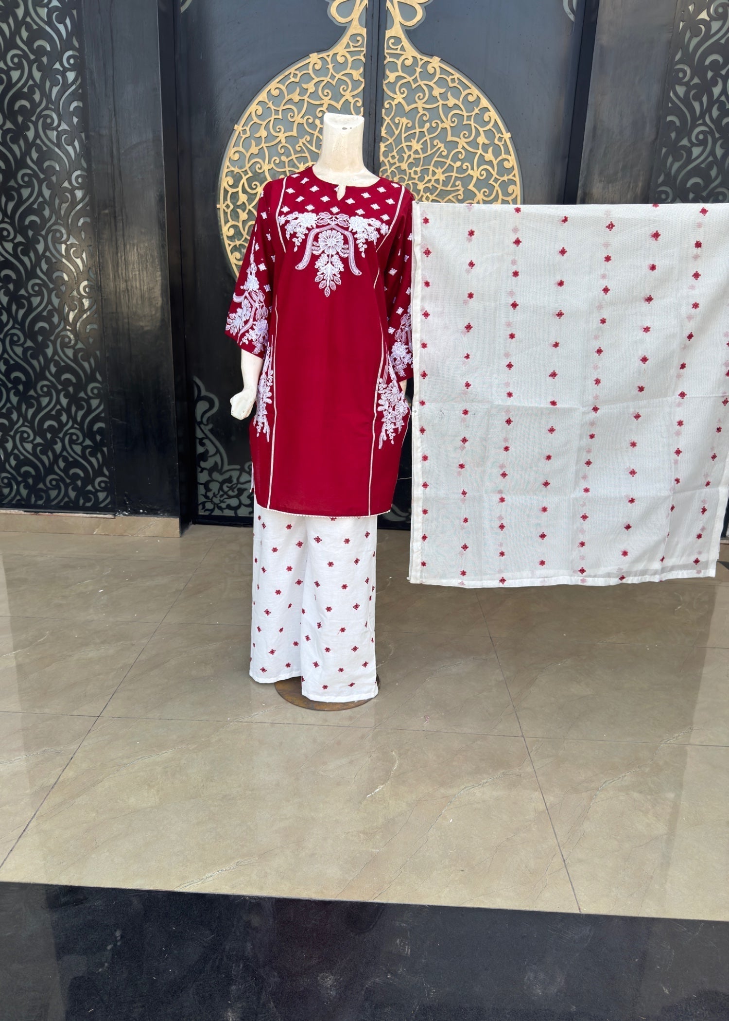 Noir Cotton Stitched (jp52) Mahroon Women 3pcs