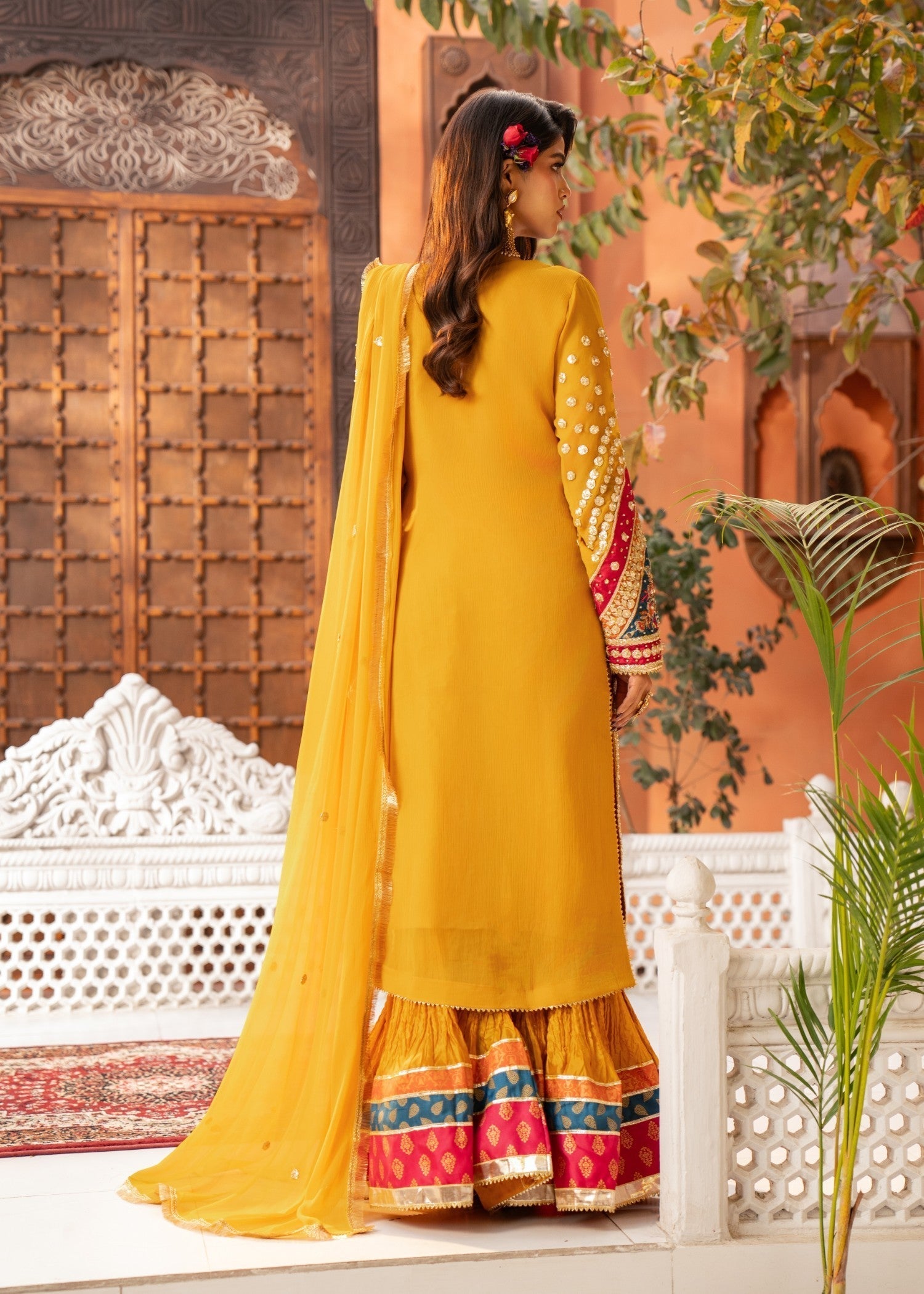 Maira Fashion Mustard sharara Women 4pcs