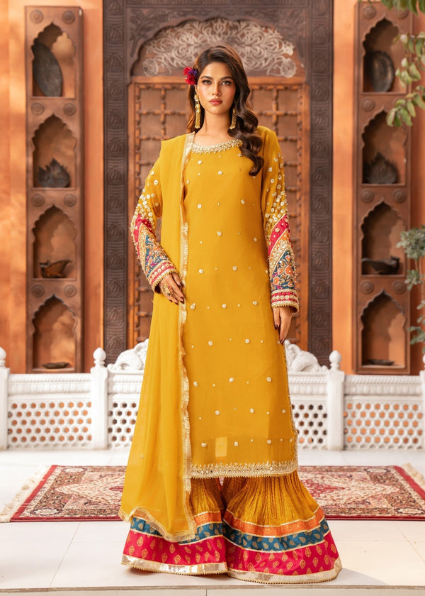 Maira Fashion Mustard sharara Women 4pcs