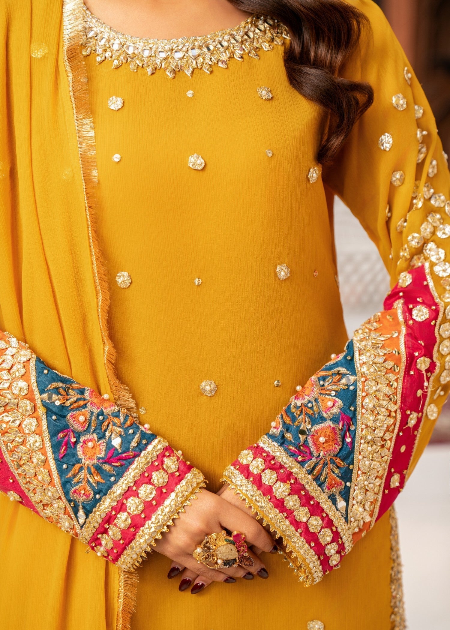 Maira Fashion Mustard sharara Women 4pcs