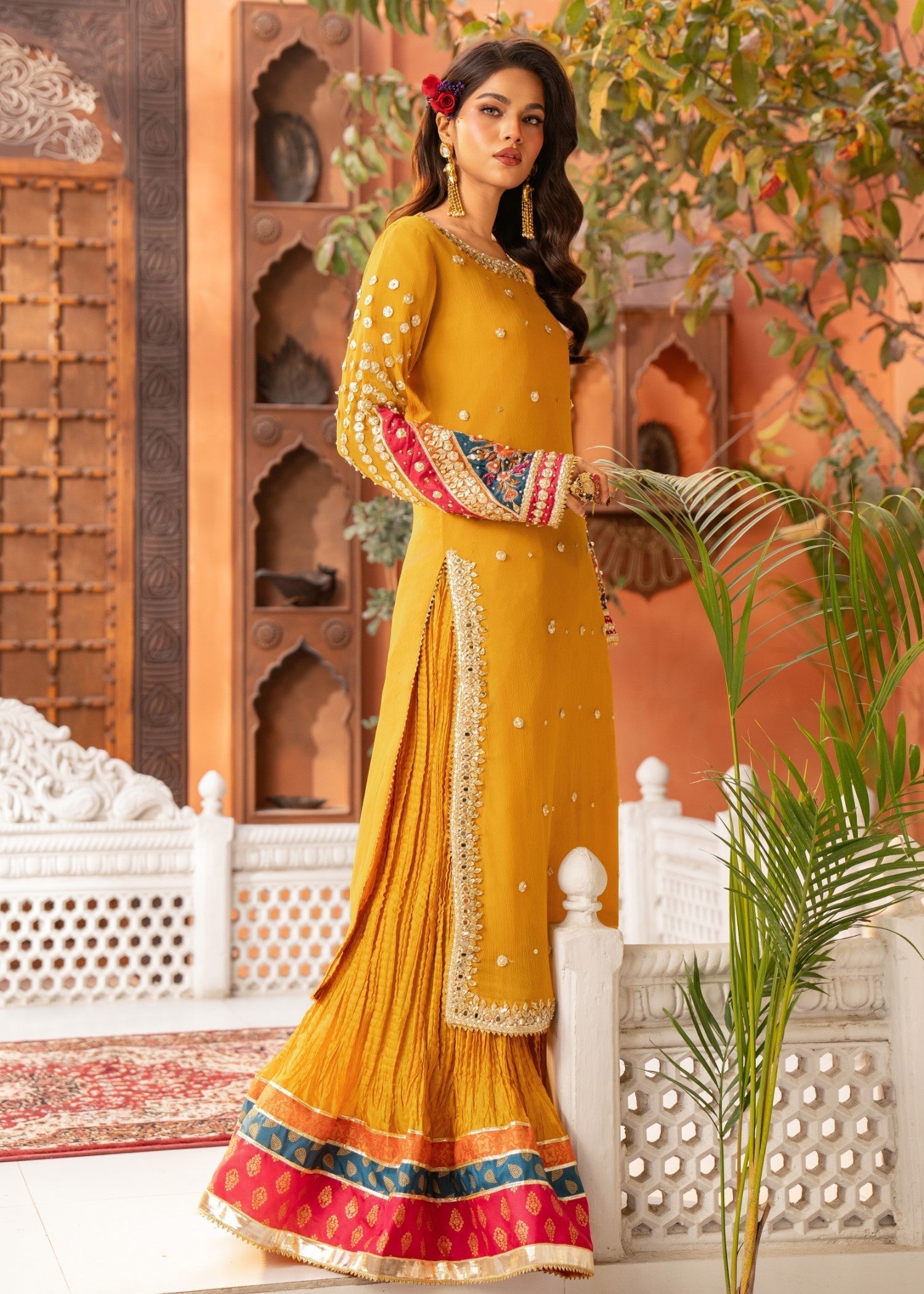 Maira Fashion Mustard sharara Women 4pcs