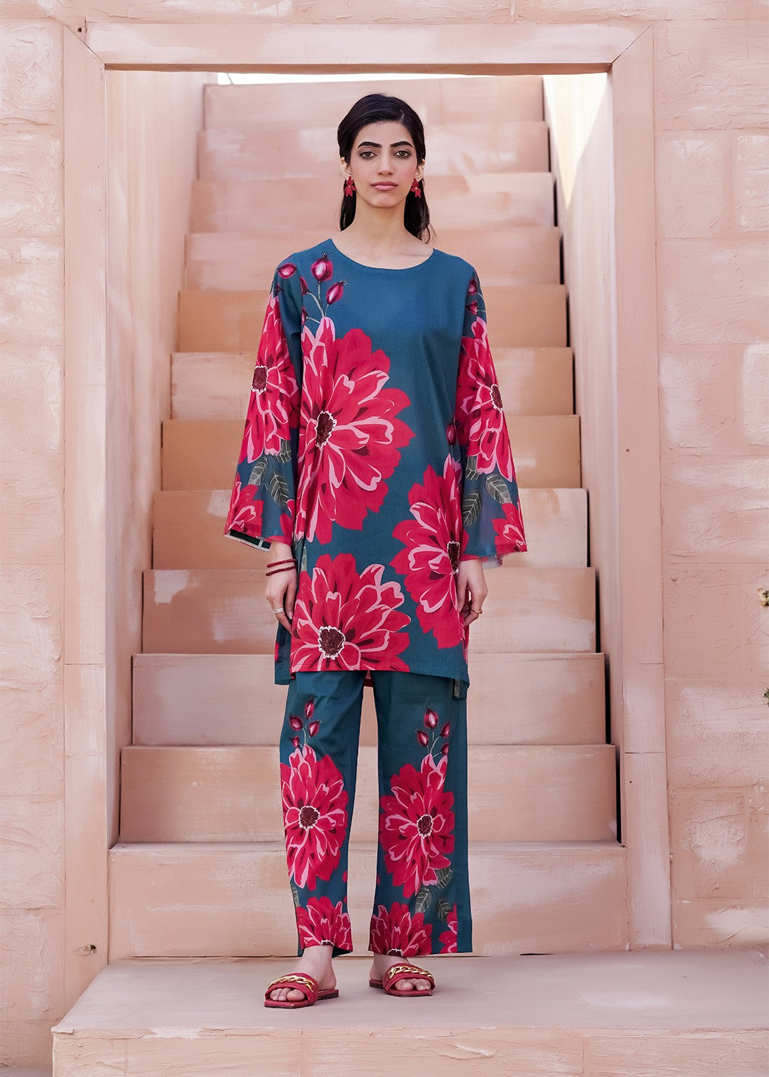 Zeyorah Teal Women 2pcs