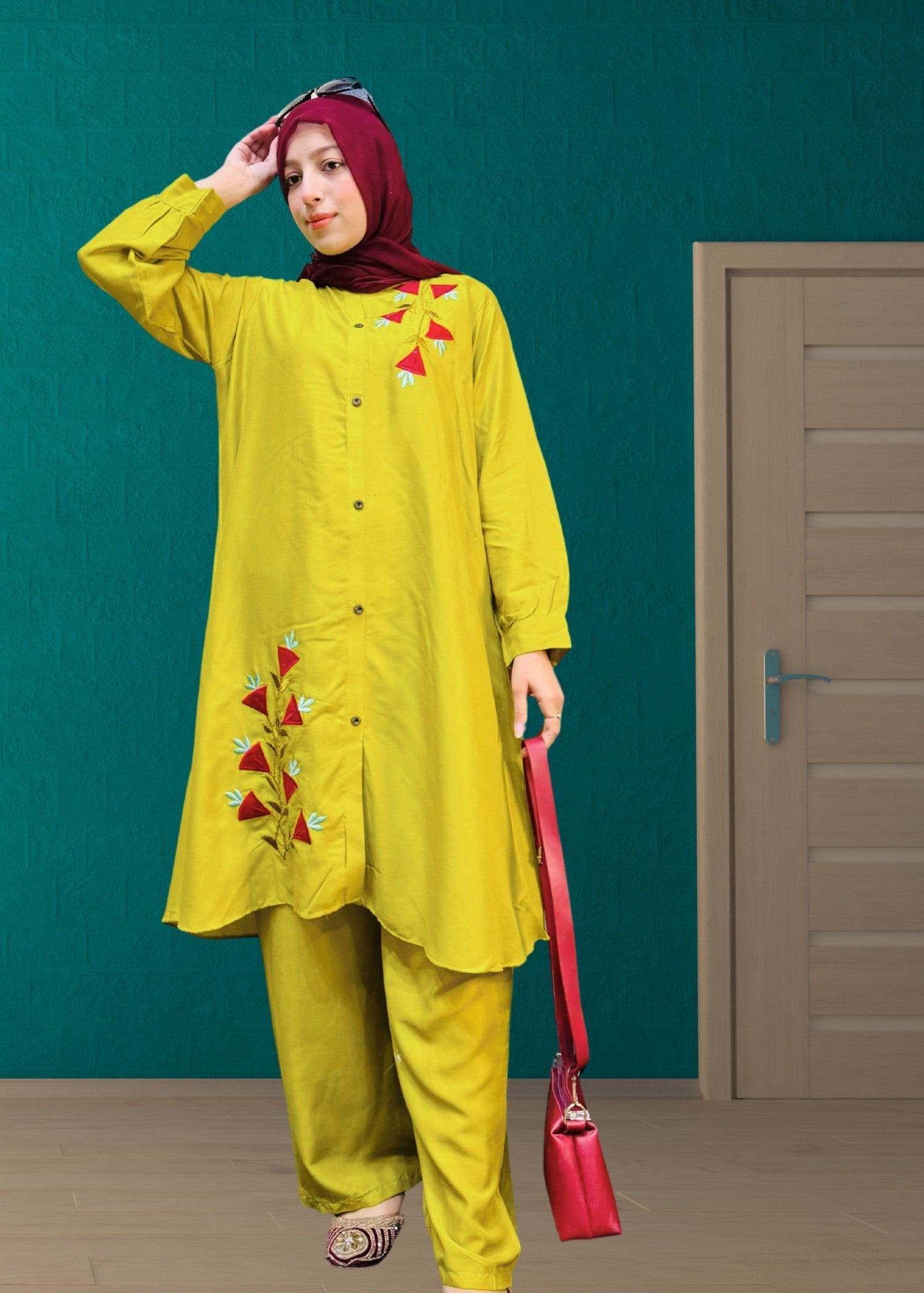 Hamna Kalim Reema Two Piece Floral Embroidered A Line Frock Women 2pcs