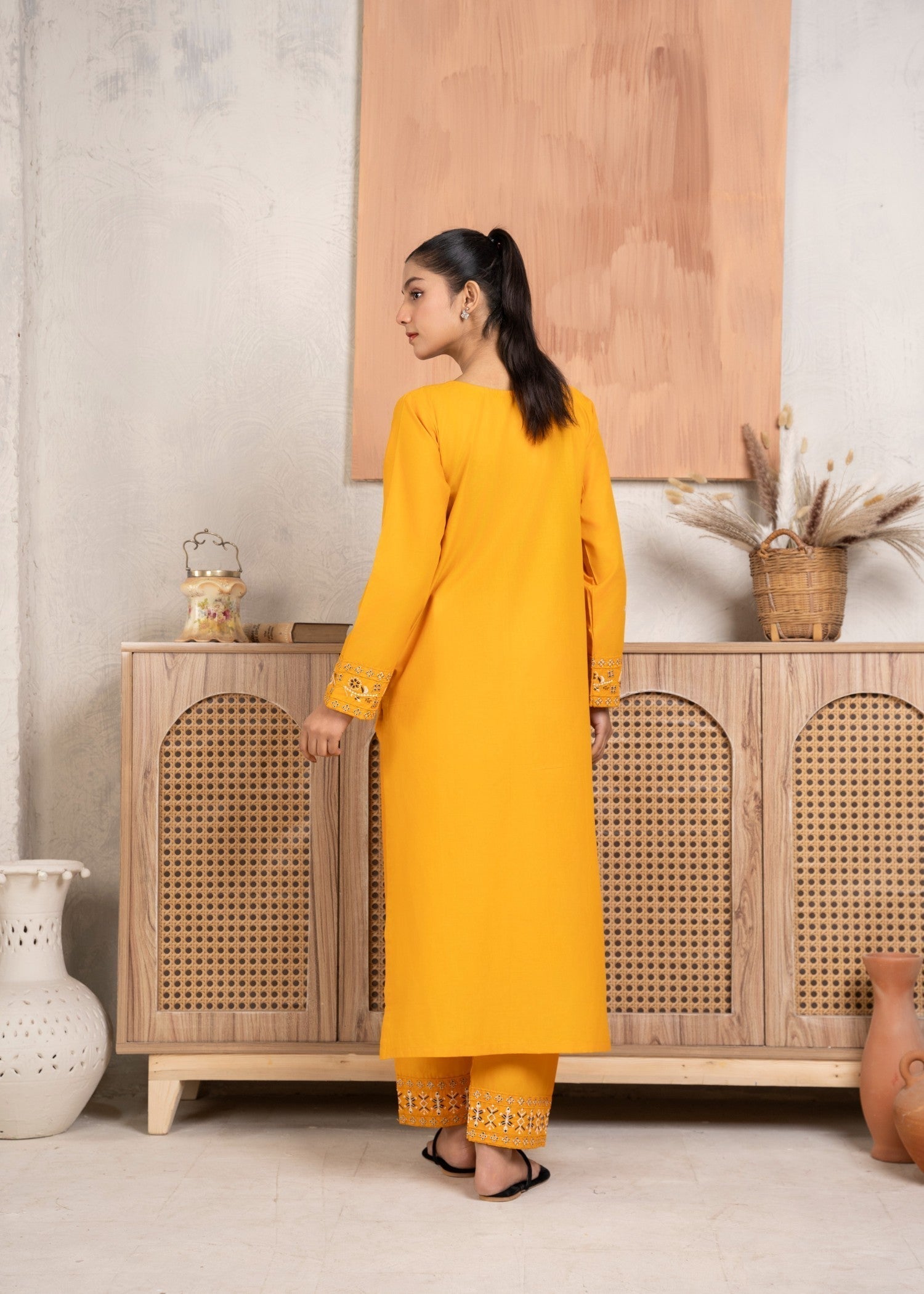 Abeera Timeless Beauty – Long Length Embroidered Cotton Outfits (Art No. AB 10) Women 2pcs