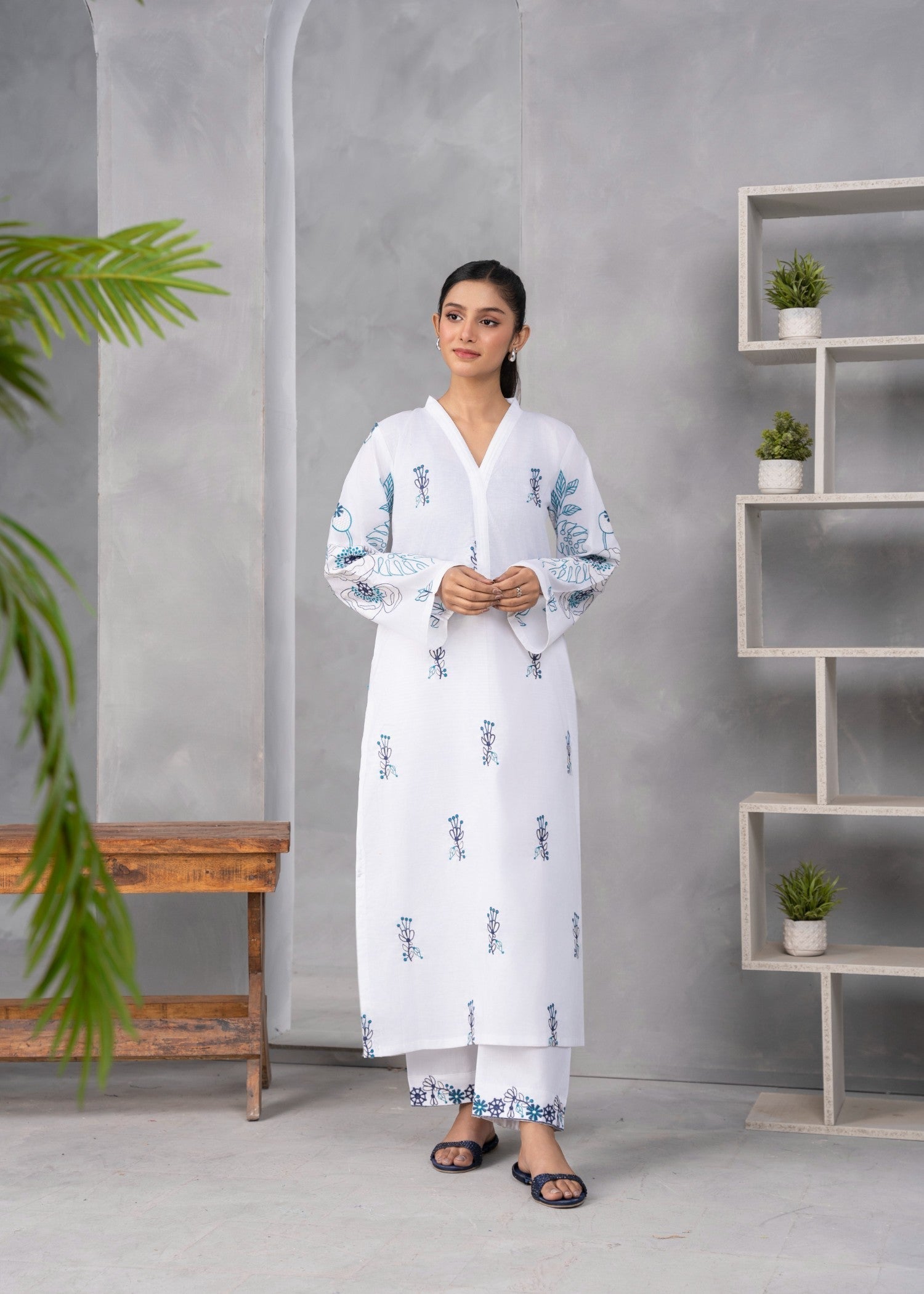 Abeera Classic Charm – Luxurious Cotton Embroidered Collection (Art No. AB 18) Women 2pcs