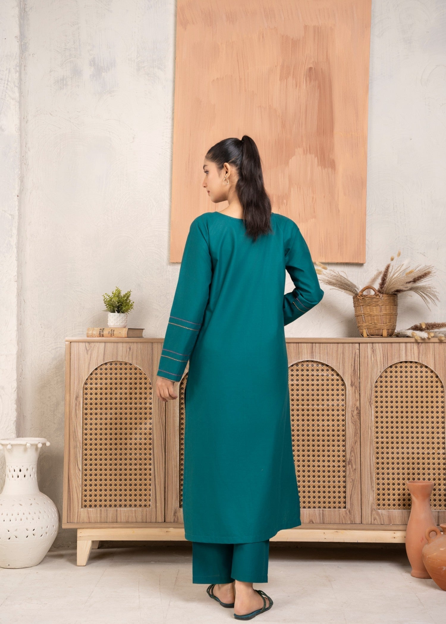 Abeera Timeless Grace: Embroidered Cotton Suit (Art No. AB 22) Women 2pcs