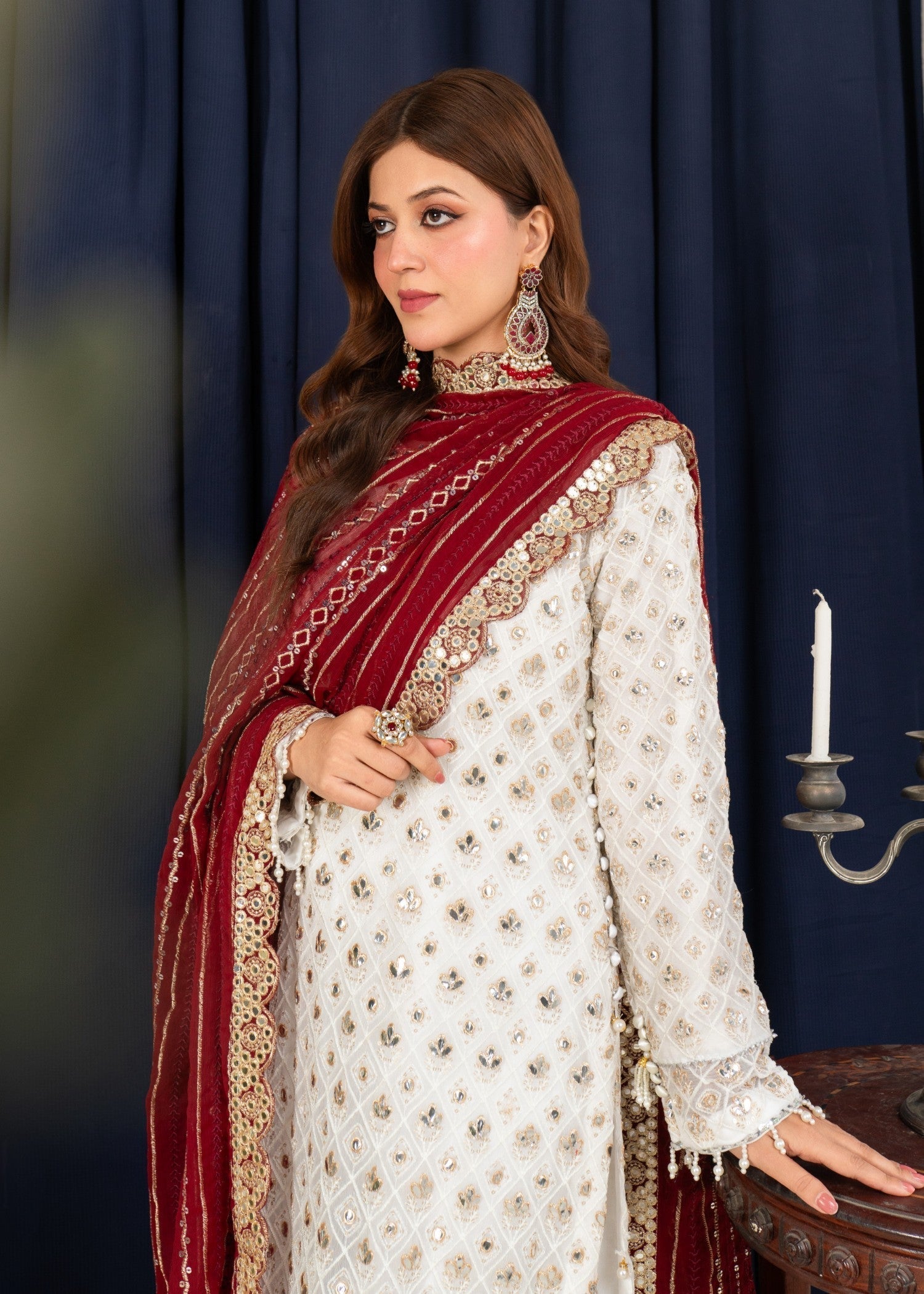 Four Season Boutique FOIL WORK MAROON Women 3pcs