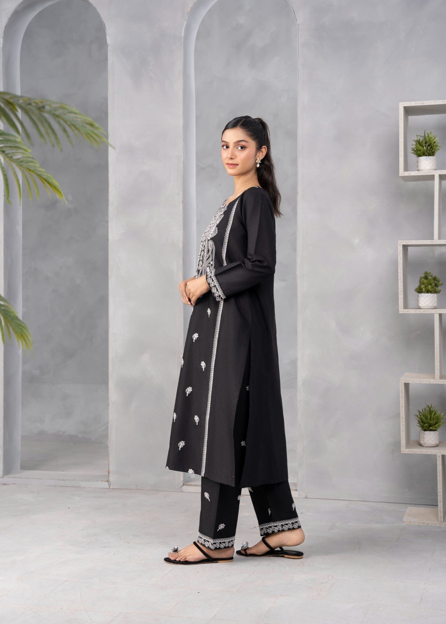 Abeera Art No. AB 38 – Elegant Threads: Cotton Embroidered Suit Women 2pcs