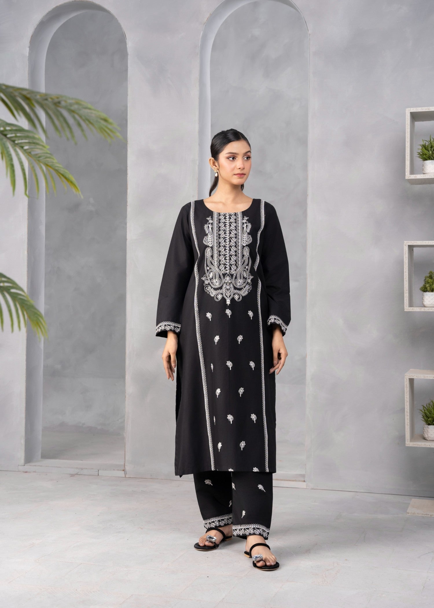 Abeera Art No. AB 38 – Elegant Threads: Cotton Embroidered Suit Women 2pcs
