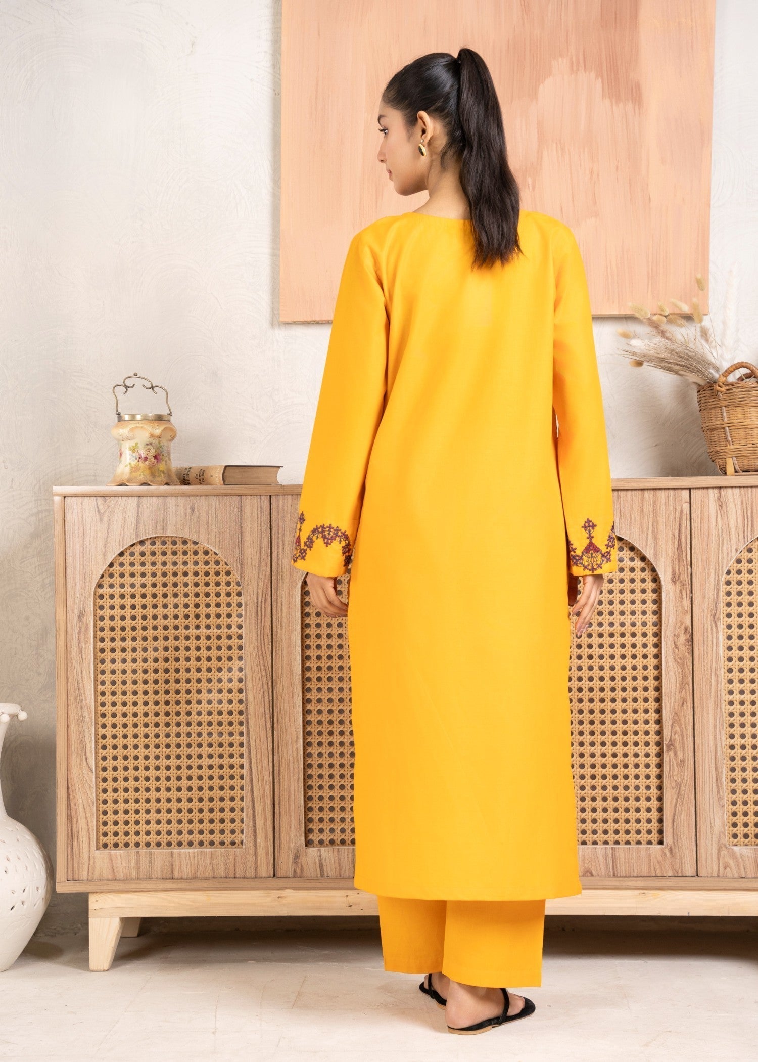 Abeera Art No. AB 57– Ethereal Charm: Embroidered Cotton Suit Women 2pcs