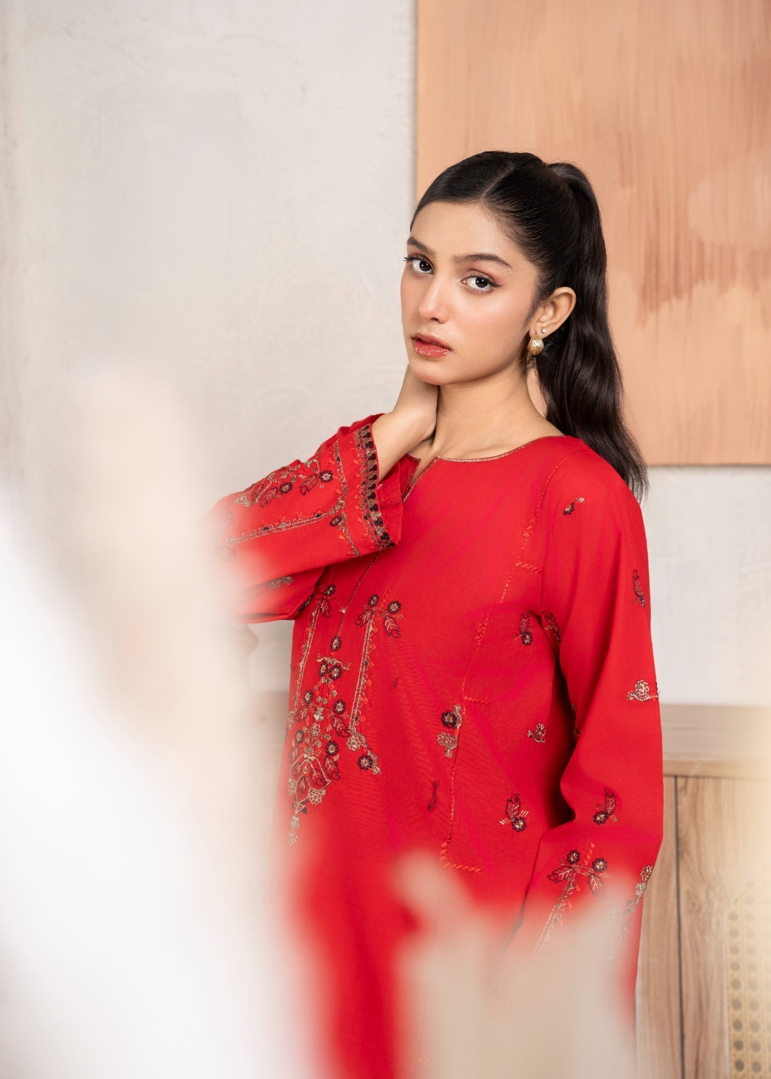 Abeera Art No. AB 62 – Majestic Threads: Cotton Embroidered Suit Women 2pcs