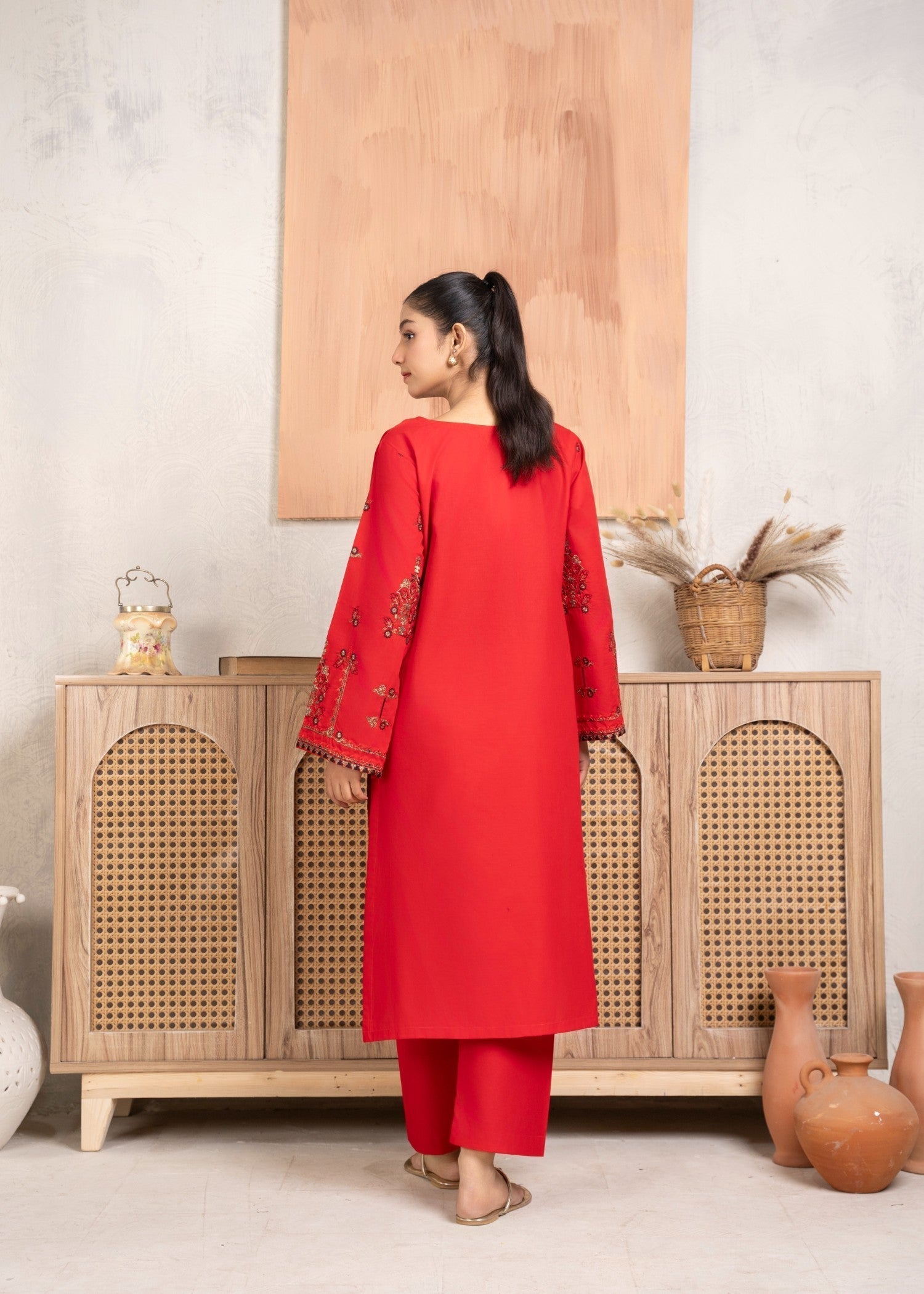 Abeera Art No. AB 62 – Majestic Threads: Cotton Embroidered Suit Women 2pcs