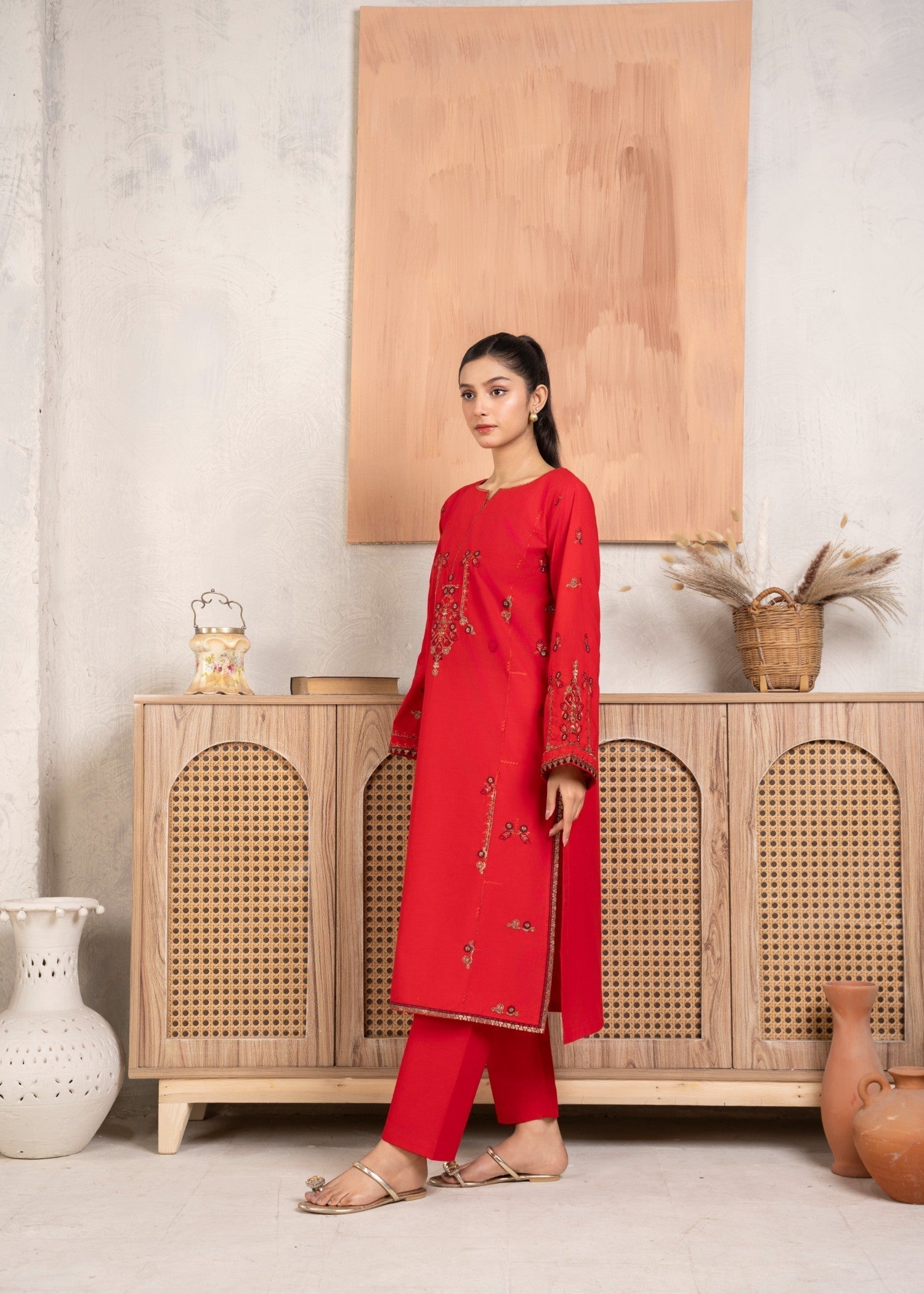Abeera Art No. AB 62 – Majestic Threads: Cotton Embroidered Suit Women 2pcs