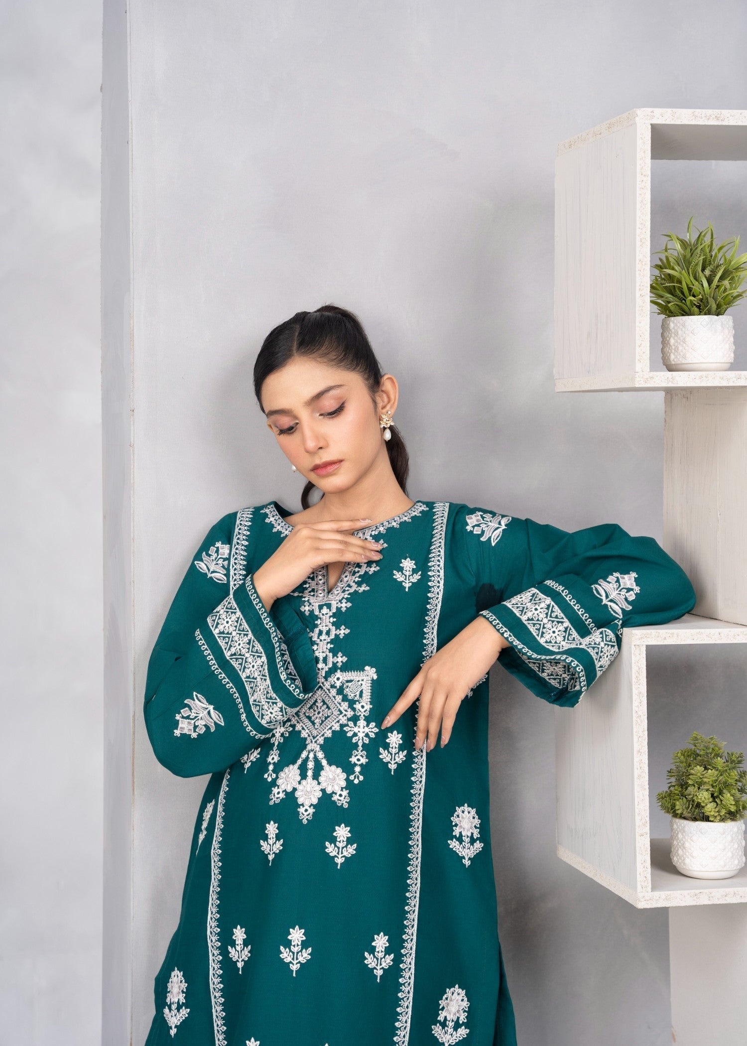 Abeera Art No. XYZ 65 – Refined Beauty: Embroidered Cotton Women 2pcs