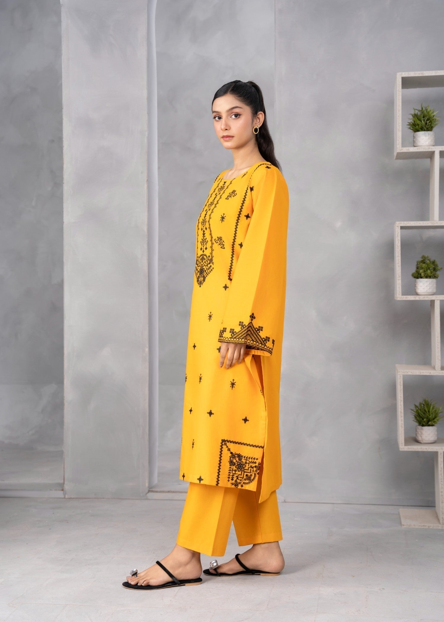 Abeera Art No. AB 66 – Delicate Grace: Cotton Embroidered Suit Women 2pcs
