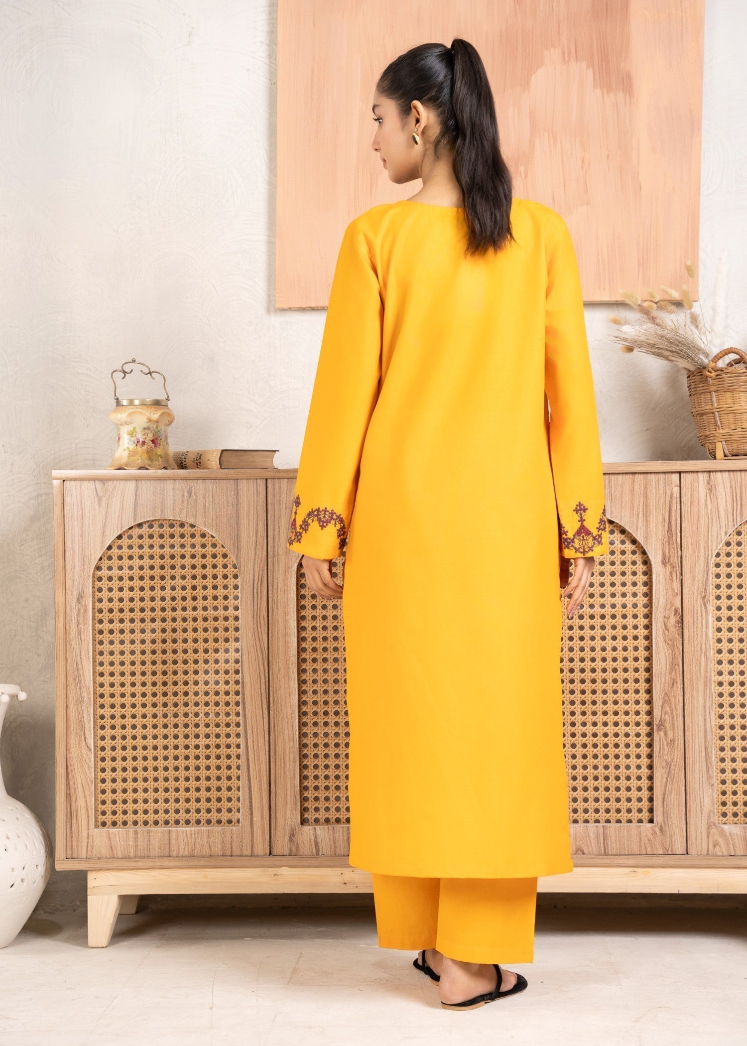 Abeera Art No. AB 66 – Delicate Grace: Cotton Embroidered Suit Women 2pcs