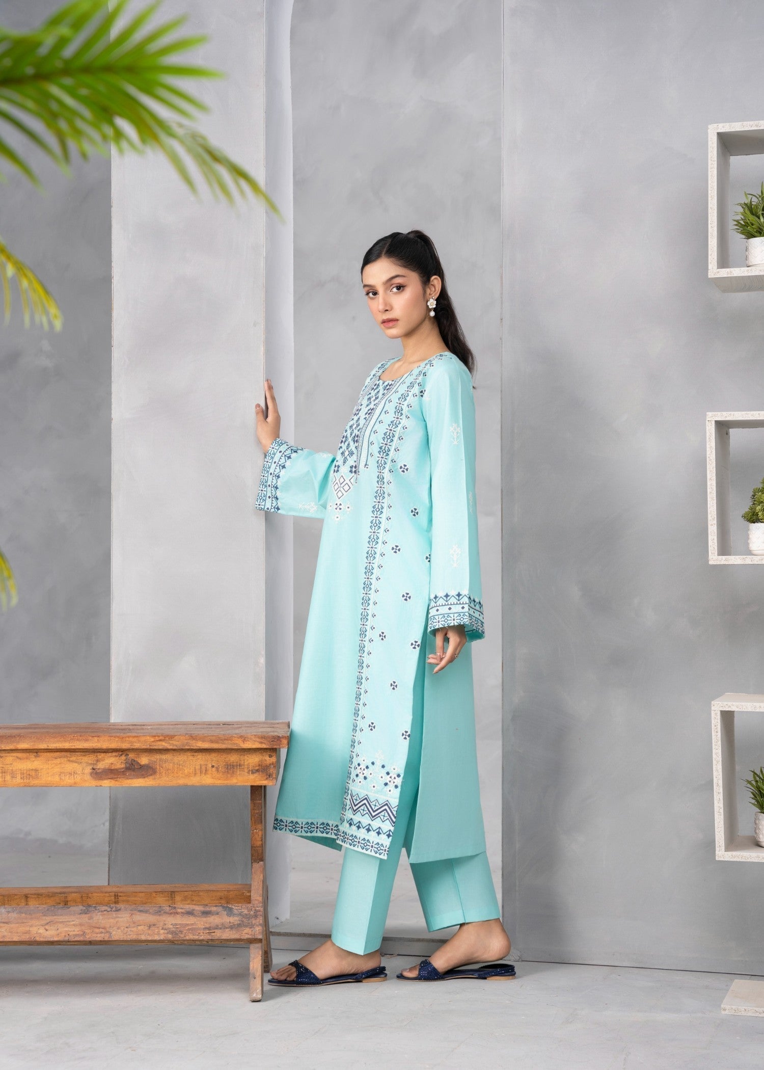 Abeera Art No. AB 76 – Modern Heritage: Embroidered Cotton Suit Women 2pcs