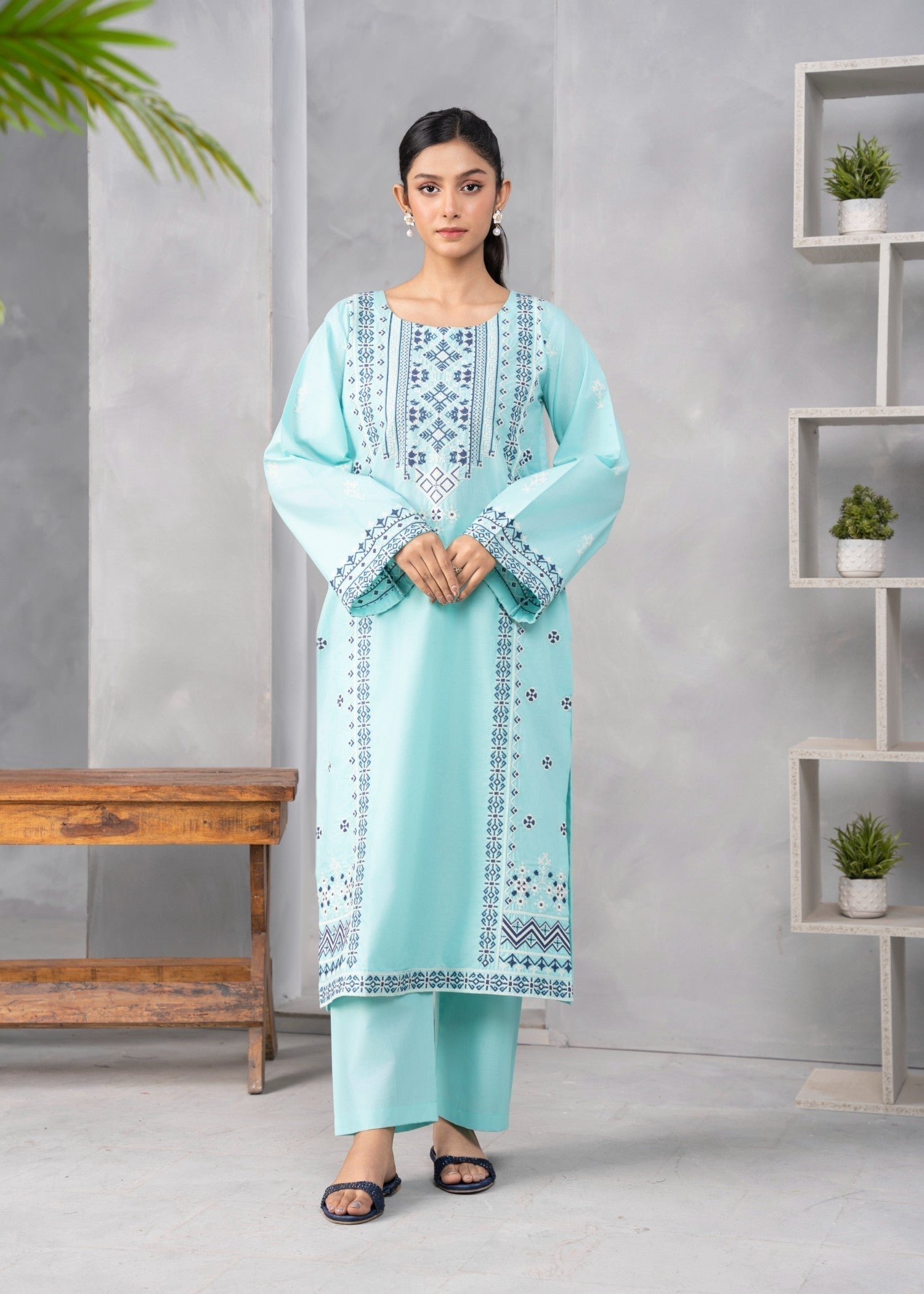 Abeera Art No. AB 76 – Modern Heritage: Embroidered Cotton Suit Women 2pcs