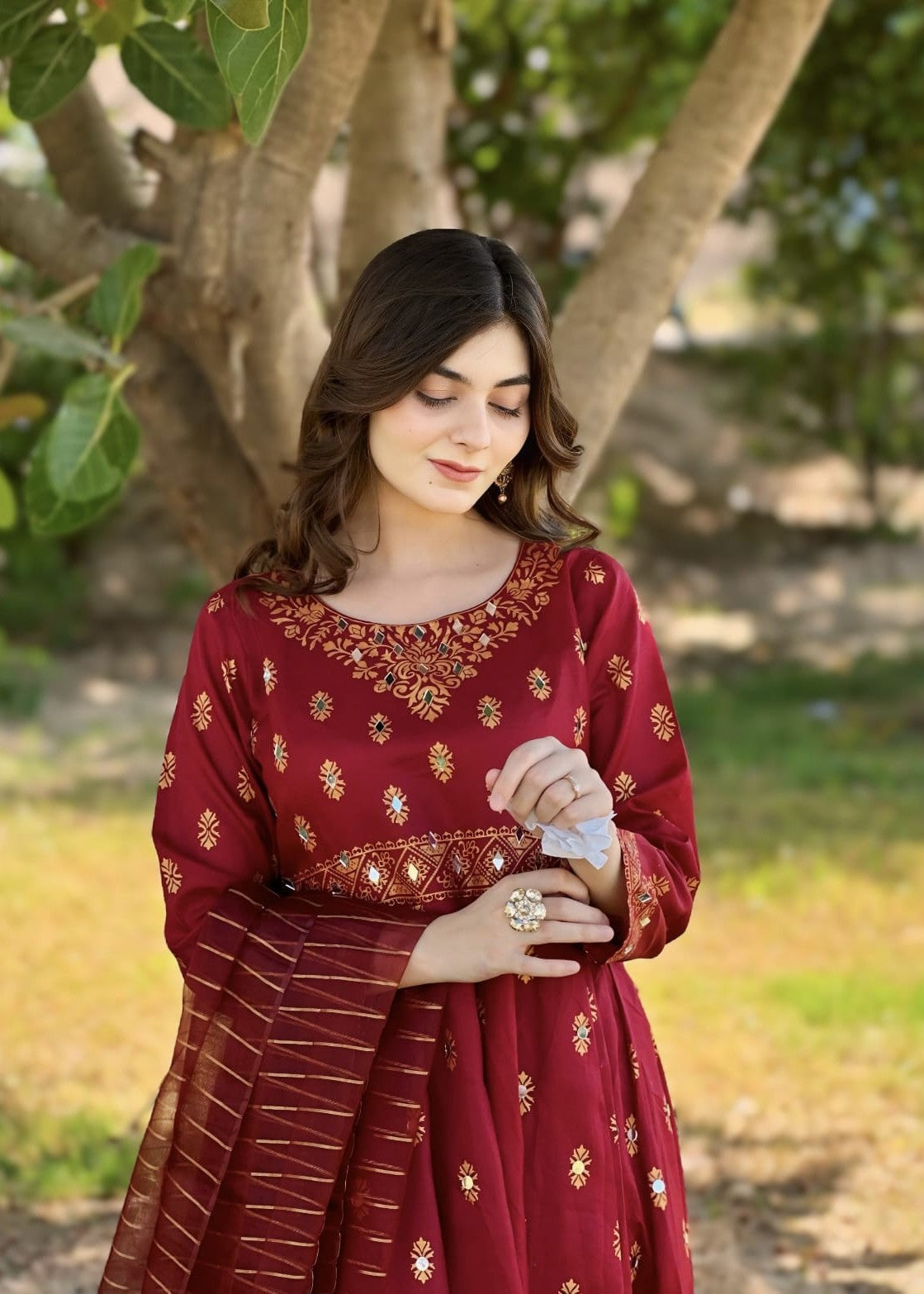 1 Mahoor Haven maroon 0051 Women 3pcs