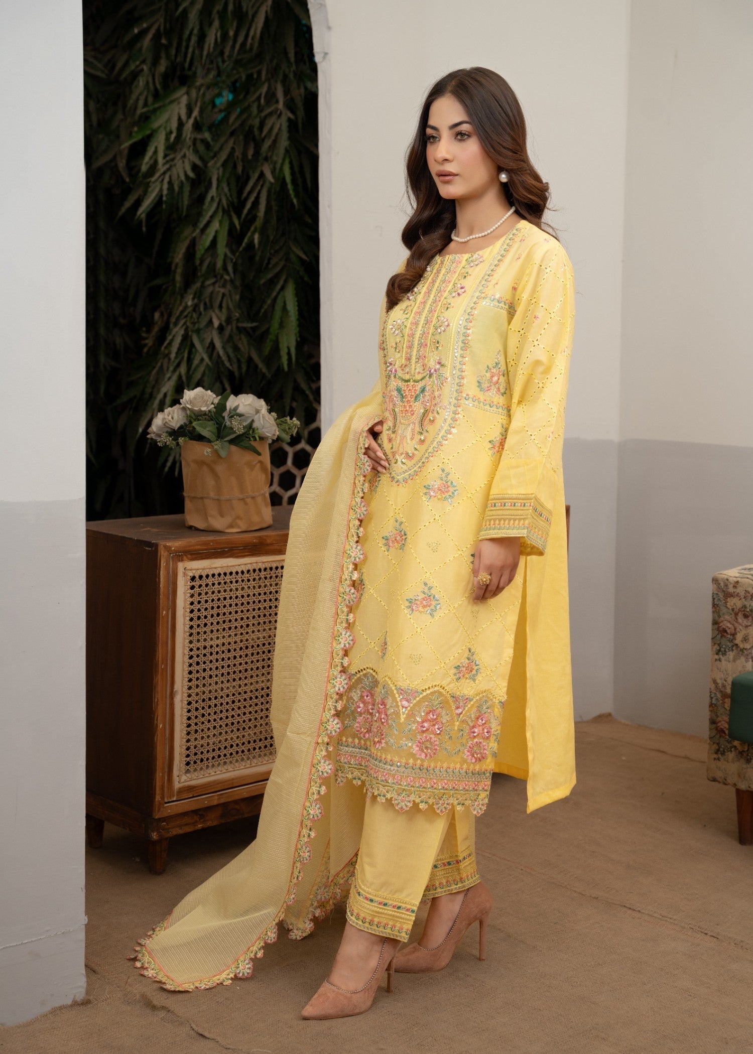 Waniya Awais WAL 01 Lawn Stitched Women 3pcs