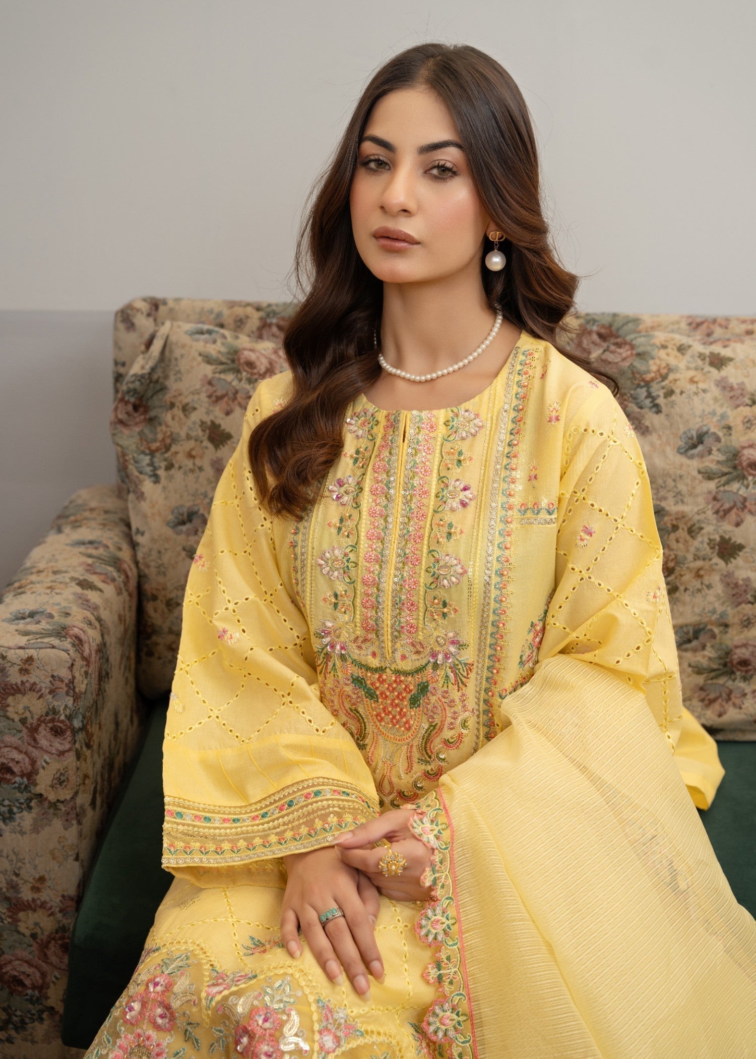 Waniya Awais WAL 01 Lawn Stitched Women 3pcs