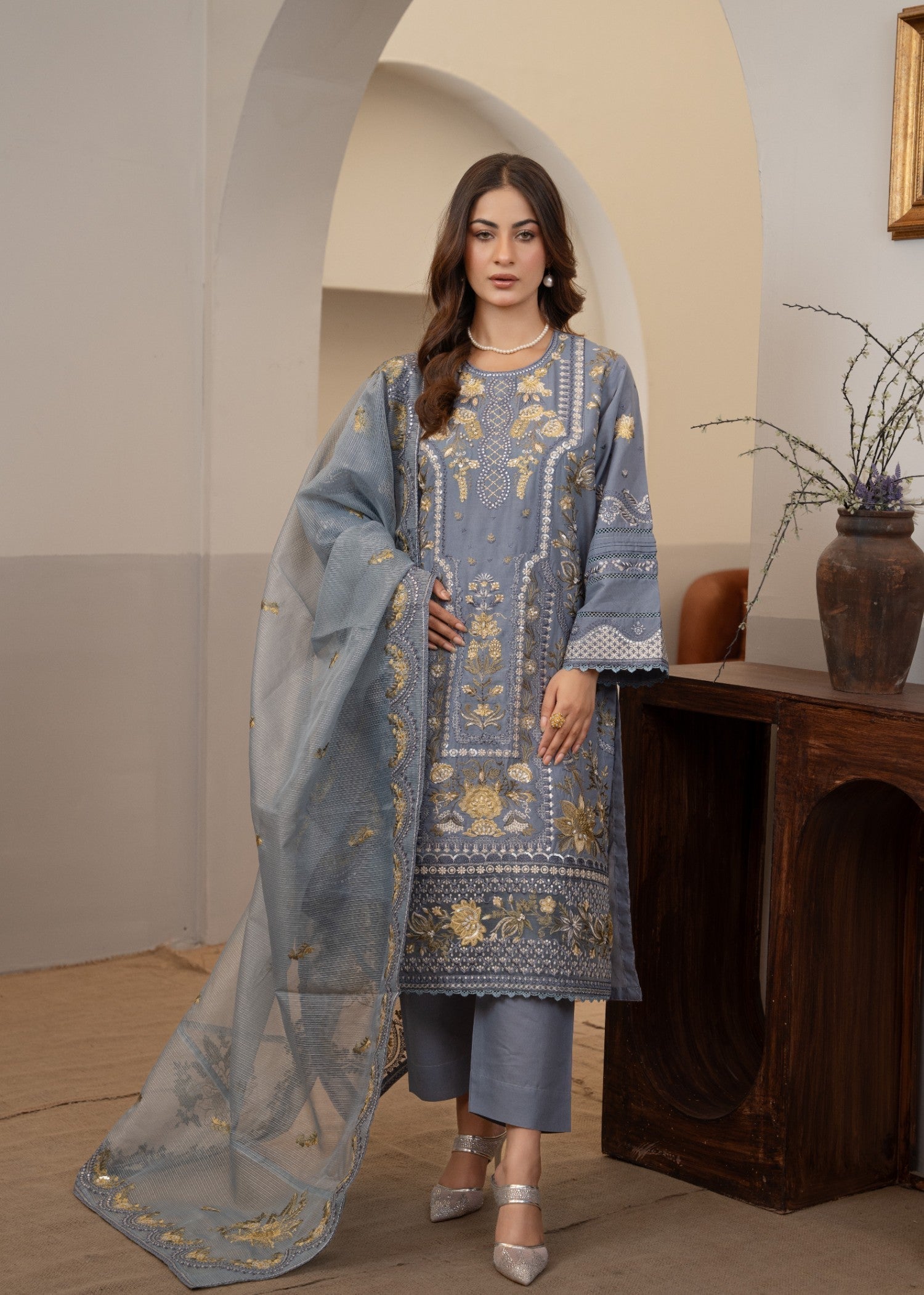 Waniya Awais WAL 13 Lawn Stitched Women 3pcs