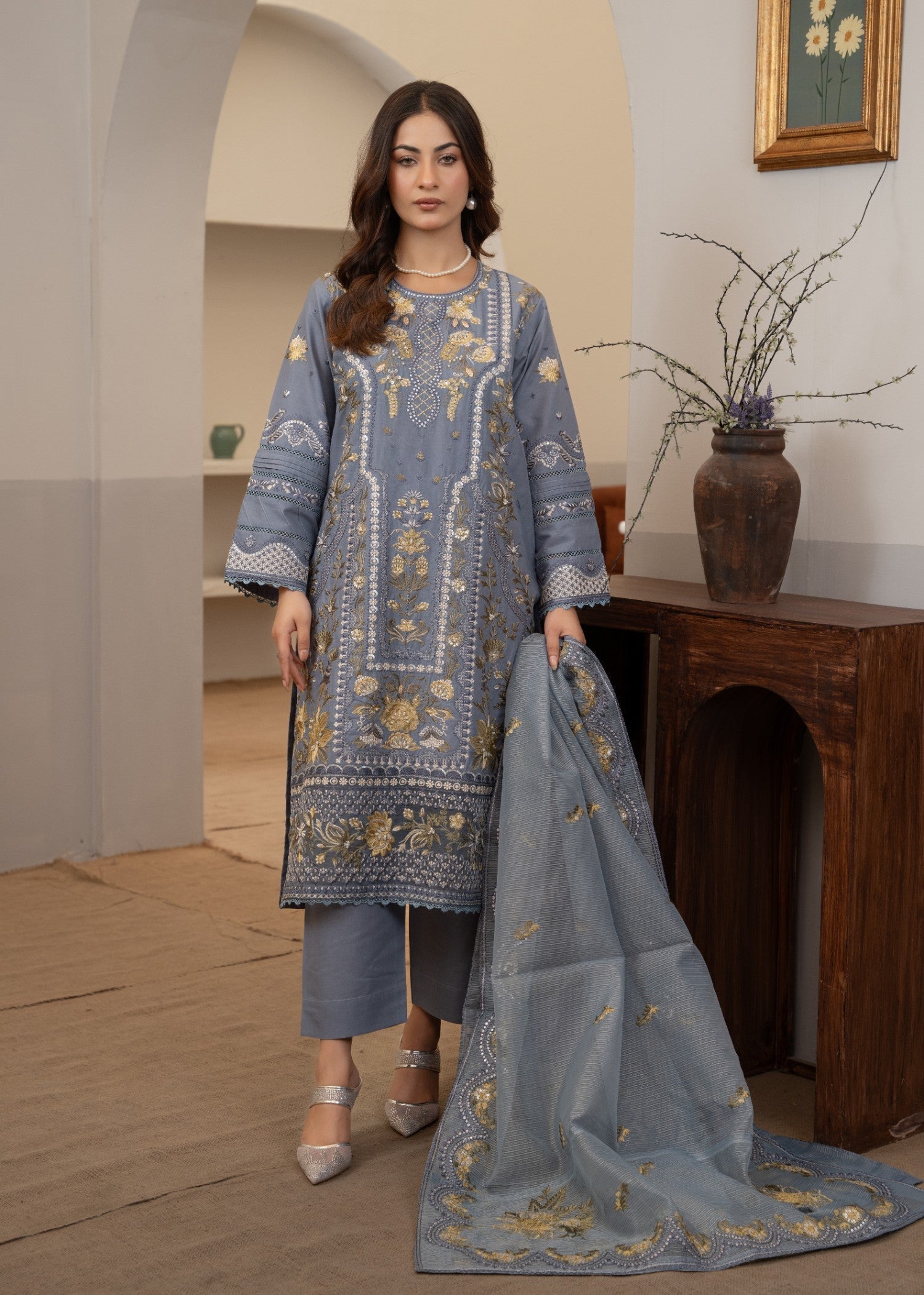 Waniya Awais WAL 13 Lawn Stitched Women 3pcs