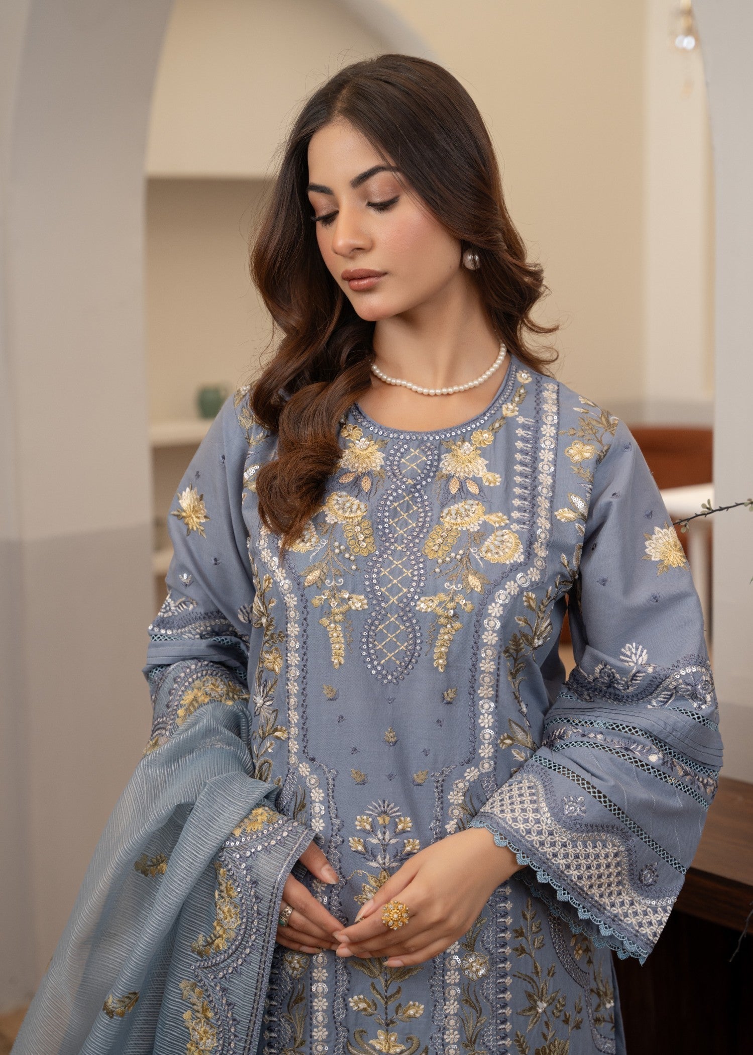 Waniya Awais WAL 13 Lawn Stitched Women 3pcs
