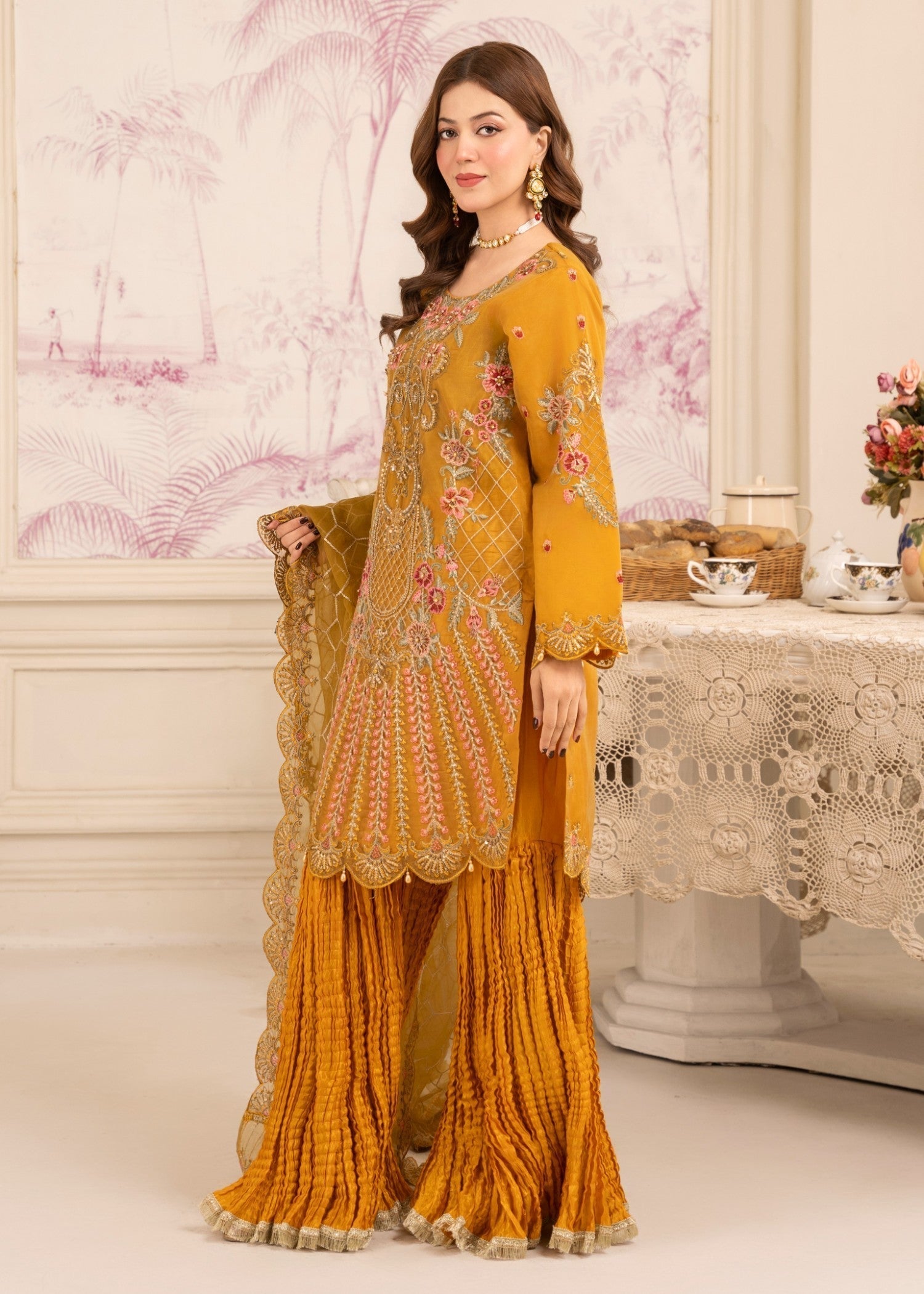 Diara Couture MISHAL US 419 MUSTARD Women 3pcs