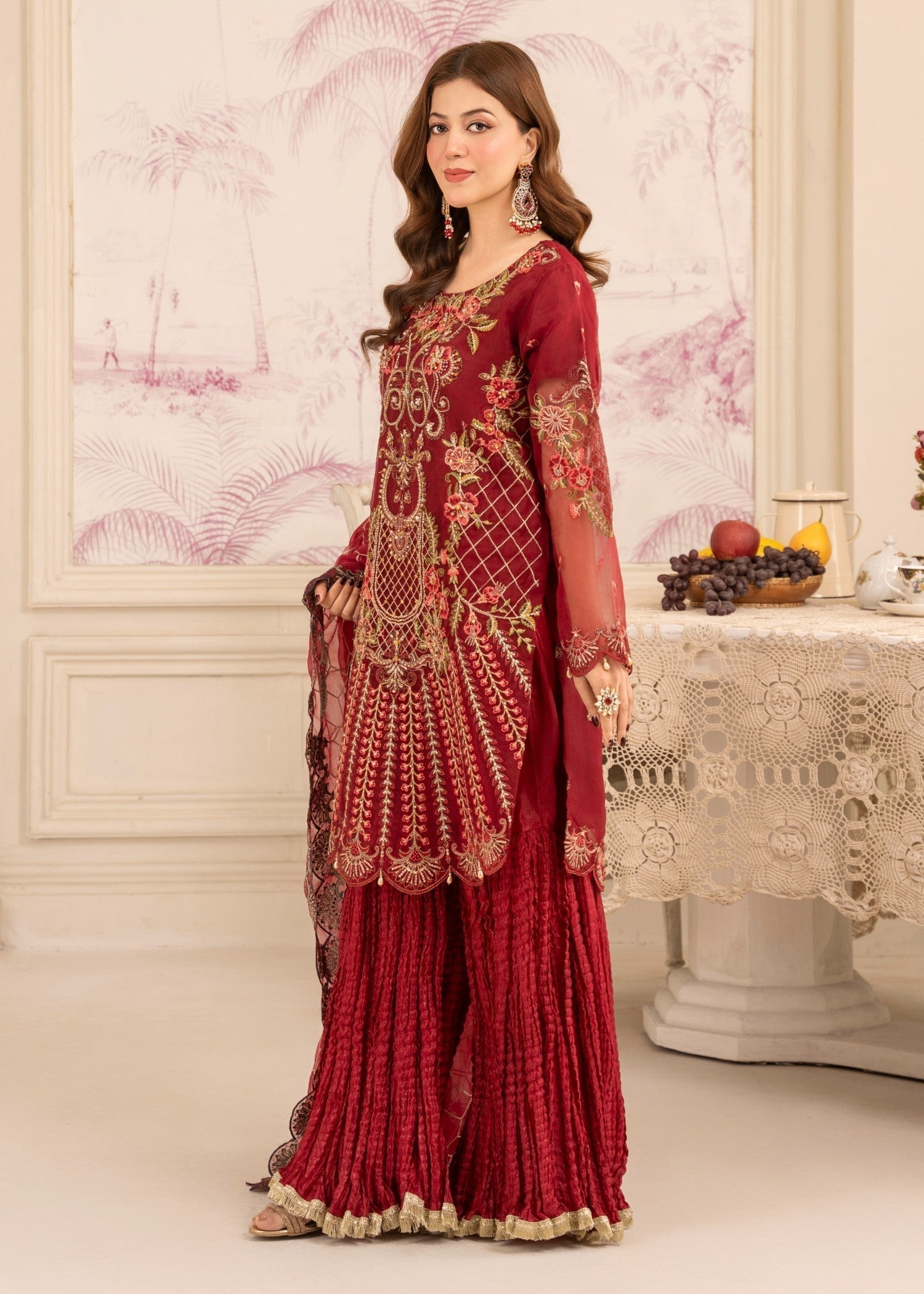 Diara Couture MISHAL US 419 MAROON Women 3pcs