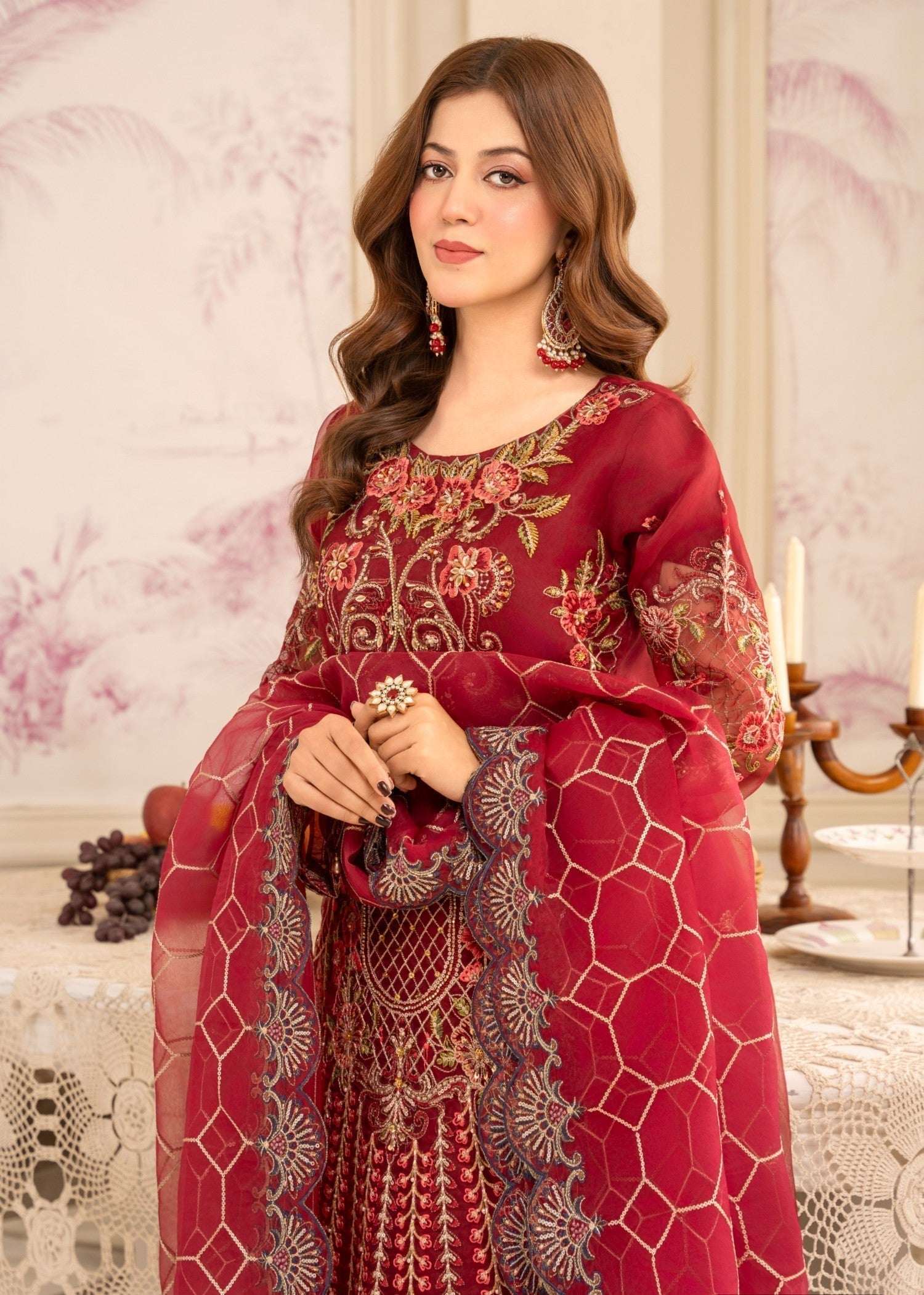 Diara Couture MISHAL US 419 MAROON Women 3pcs