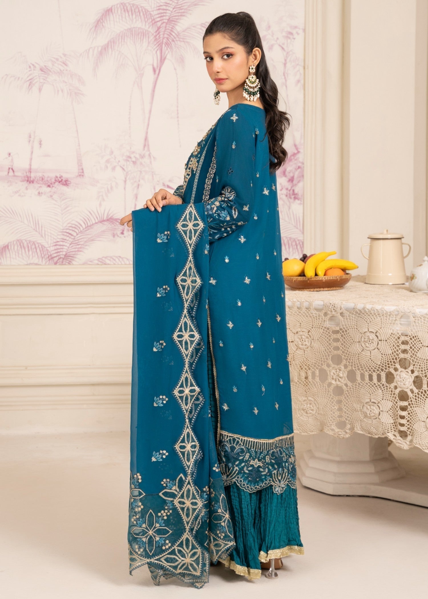 Diara Couture ASMAA SF 13 TEAL BLUE Women 3pcs