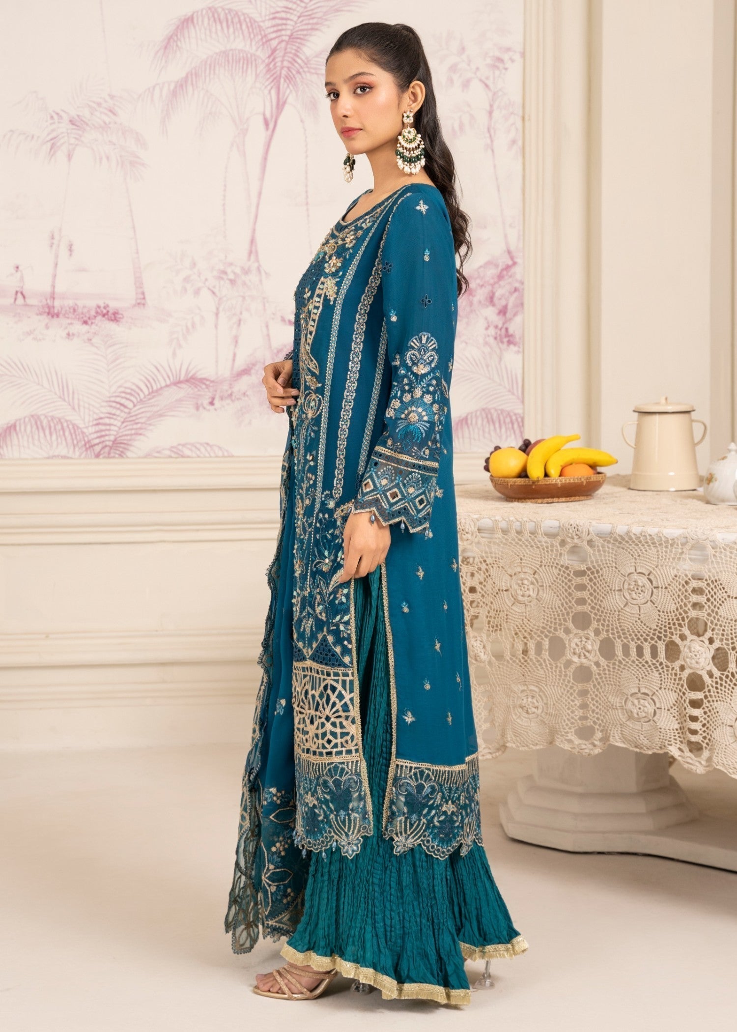 Diara Couture ASMAA SF 13 TEAL BLUE Women 3pcs