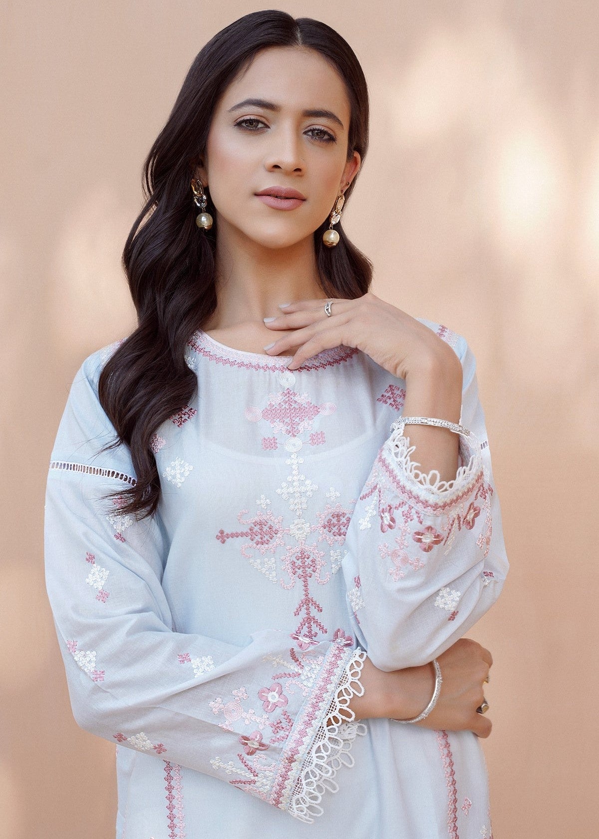 Hareer BLUE EDEN EMBROIDERED SHIRT Women 1pcs