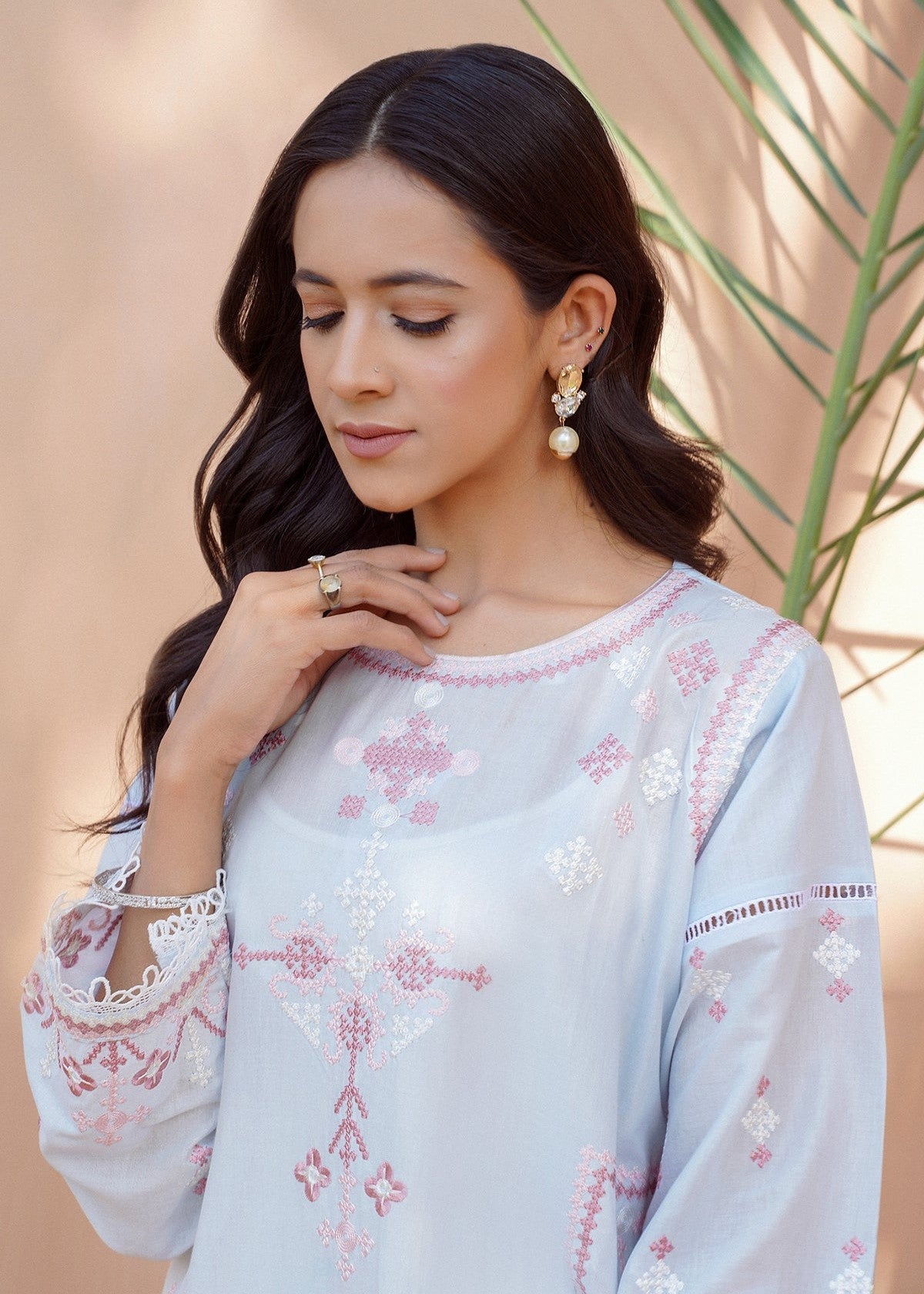 Hareer BLUE EDEN EMBROIDERED SHIRT Women 1pcs