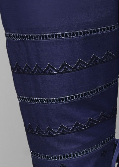 Polkadots Navy Blue Straight Trouser 13958PD Women 1pcs