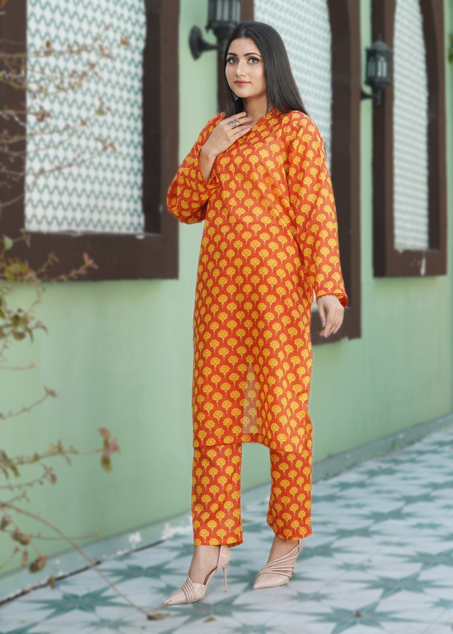 Ayesha'S Attire Carnelain Printed Women 2pcs