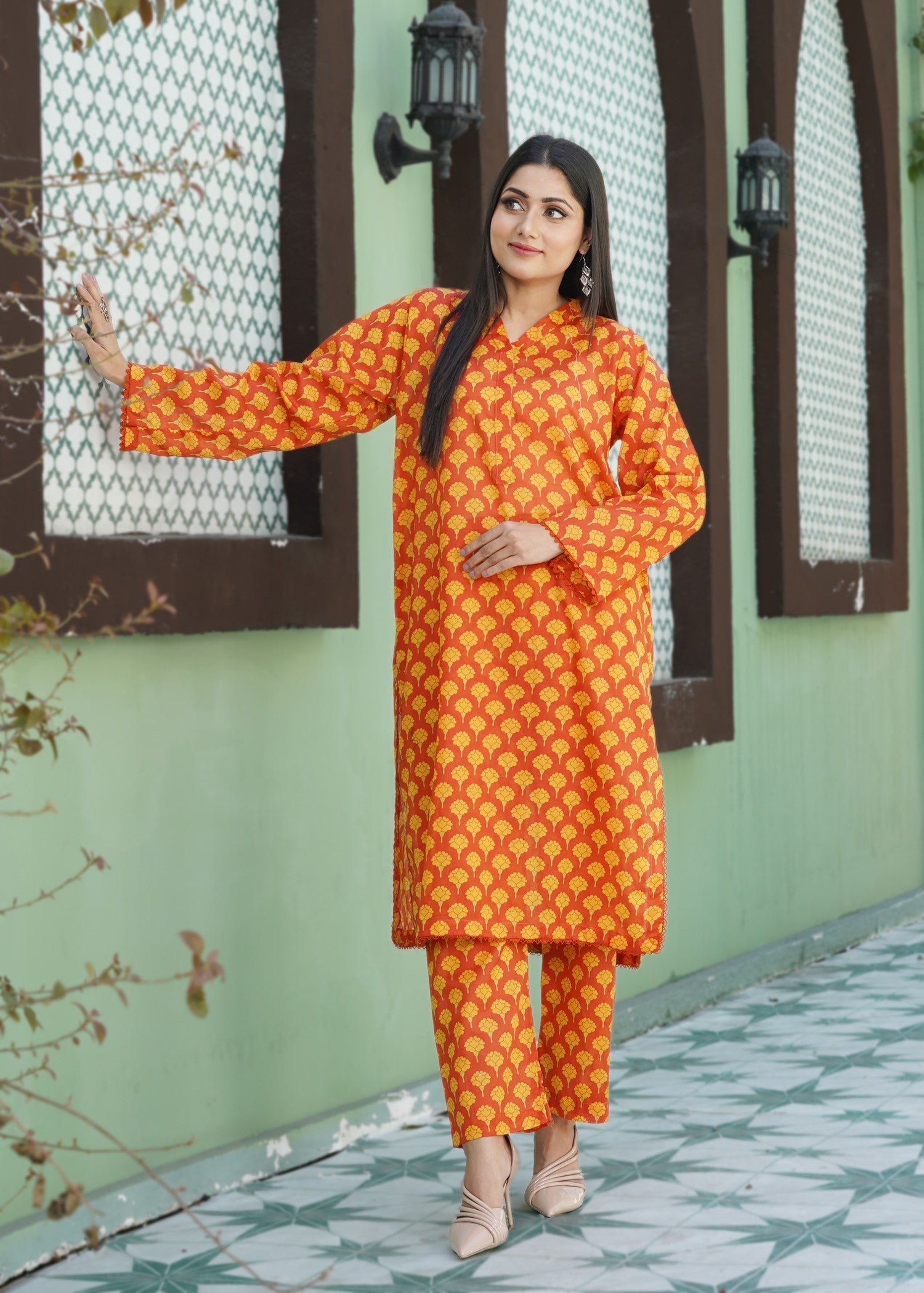 Ayesha'S Attire Carnelain Printed Women 2pcs