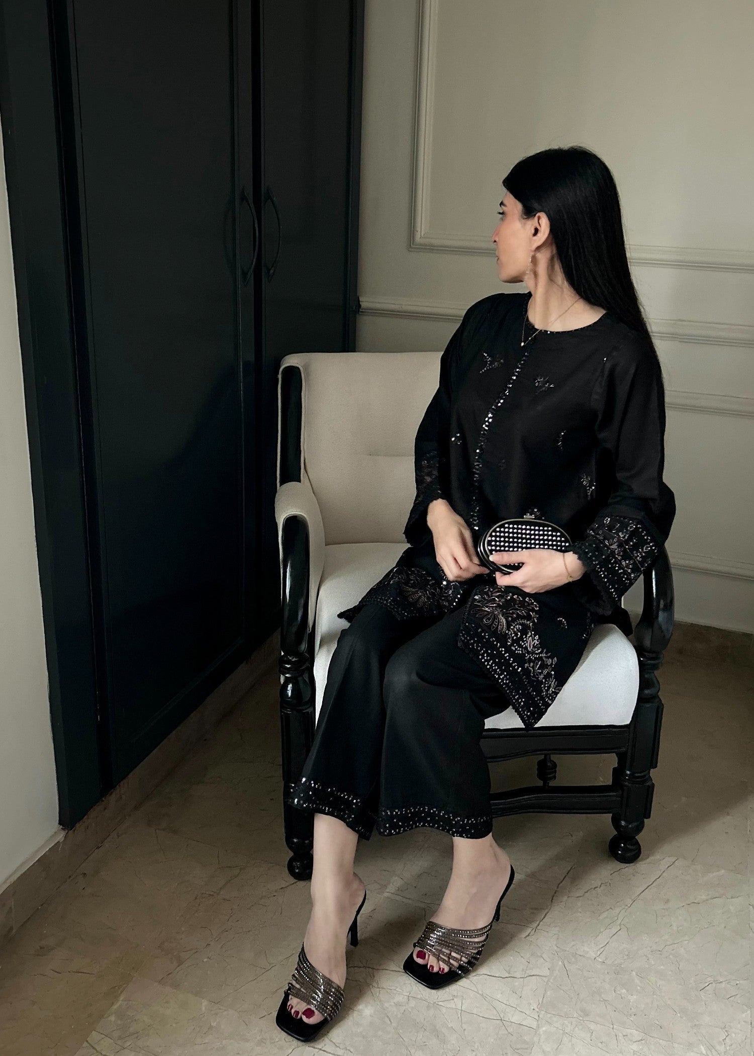 The Turkish Wear Sea Shell Hand Embalished Co ord Set Women 2pcs