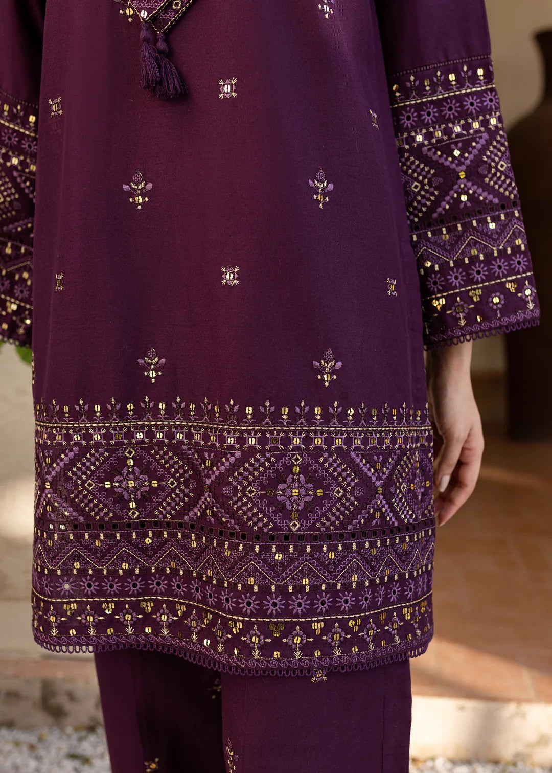 The Turkish Wear Plum Kurta Set Women 2pcs