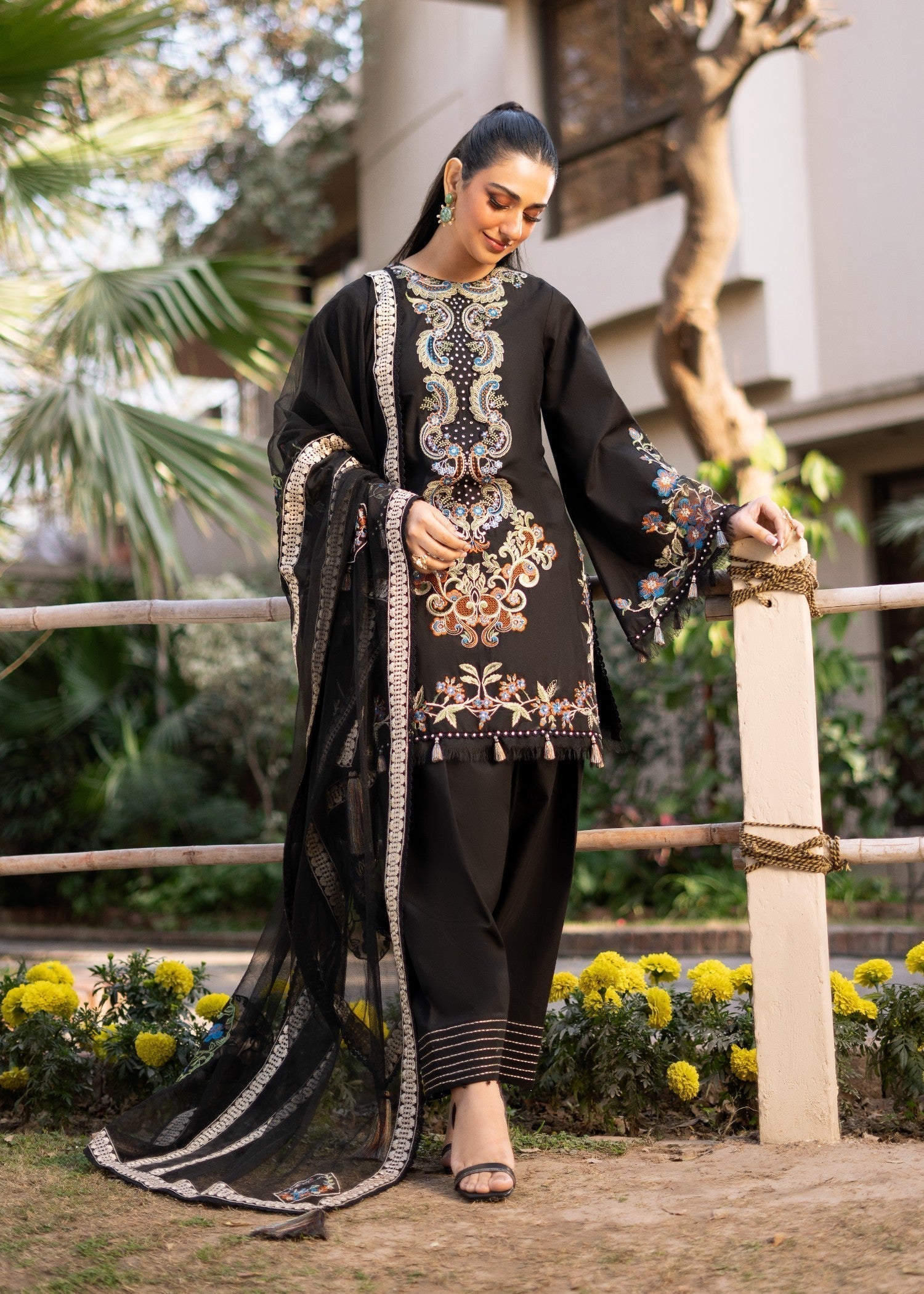 Fozia Khalid BLACK VIOLA Women 3pcs