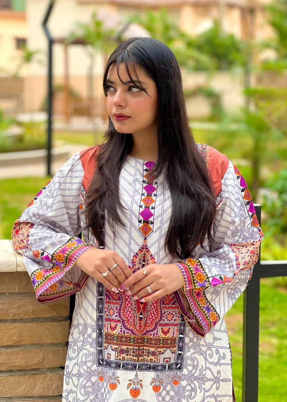 Libas Thread W.5 Lawn Digital Mirror Work Women 2pcs