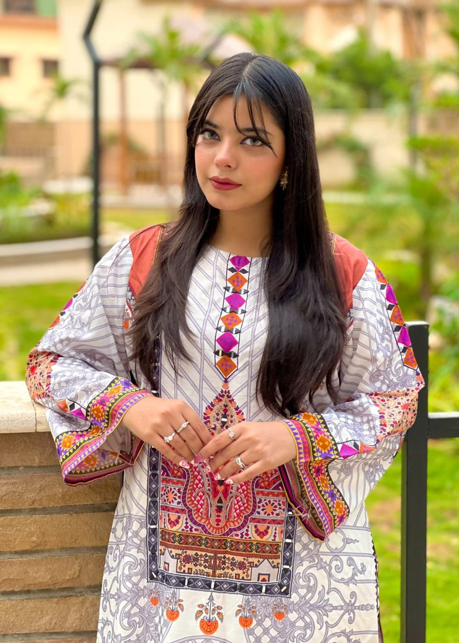 Libas Thread W.5 Lawn Digital Mirror Work Women 2pcs