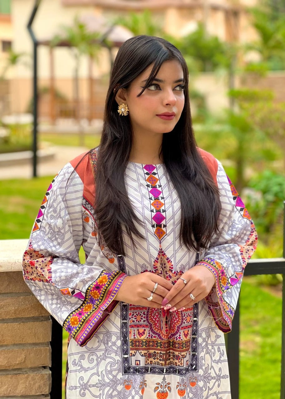 Libas Thread W.5 Lawn Digital Mirror Work Women 2pcs