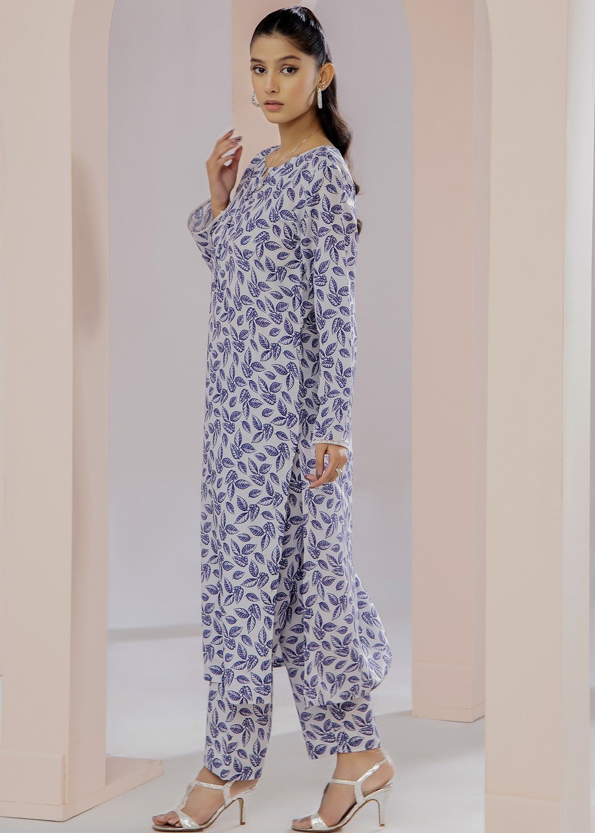 By-East Lawn Suit Printed (Blue) Women 2pcs