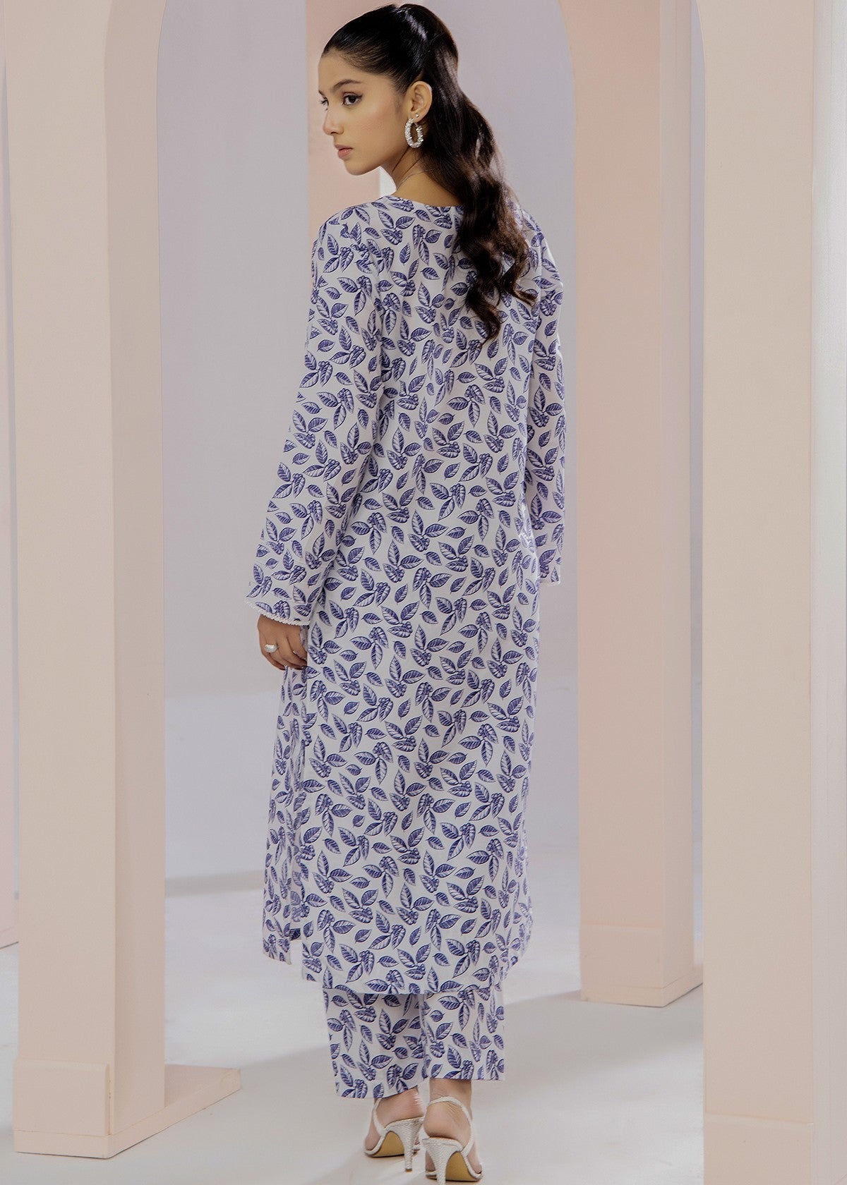 By-East Lawn Suit Printed (Blue) Women 2pcs