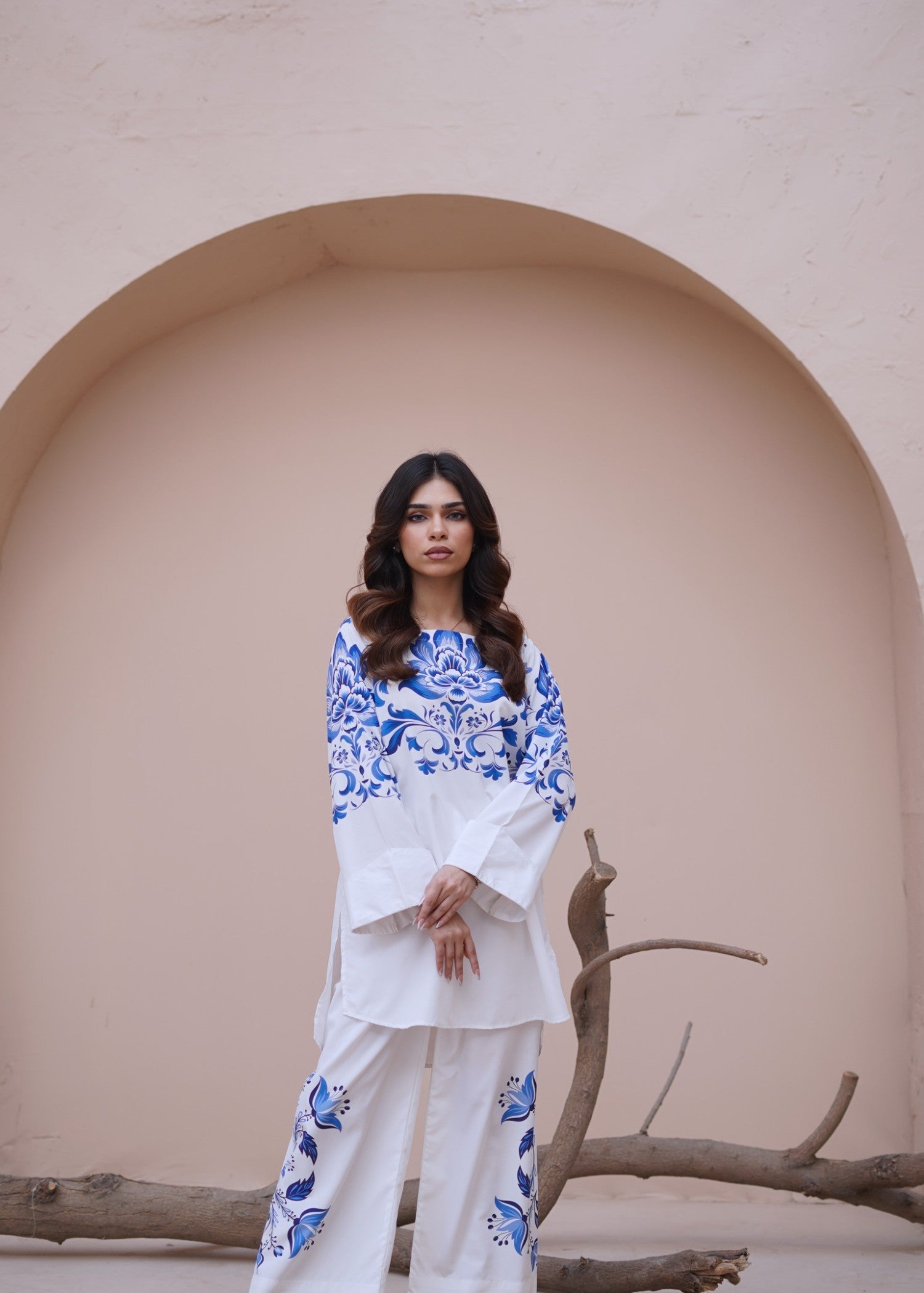 Nairah Azure White Women 2pcs