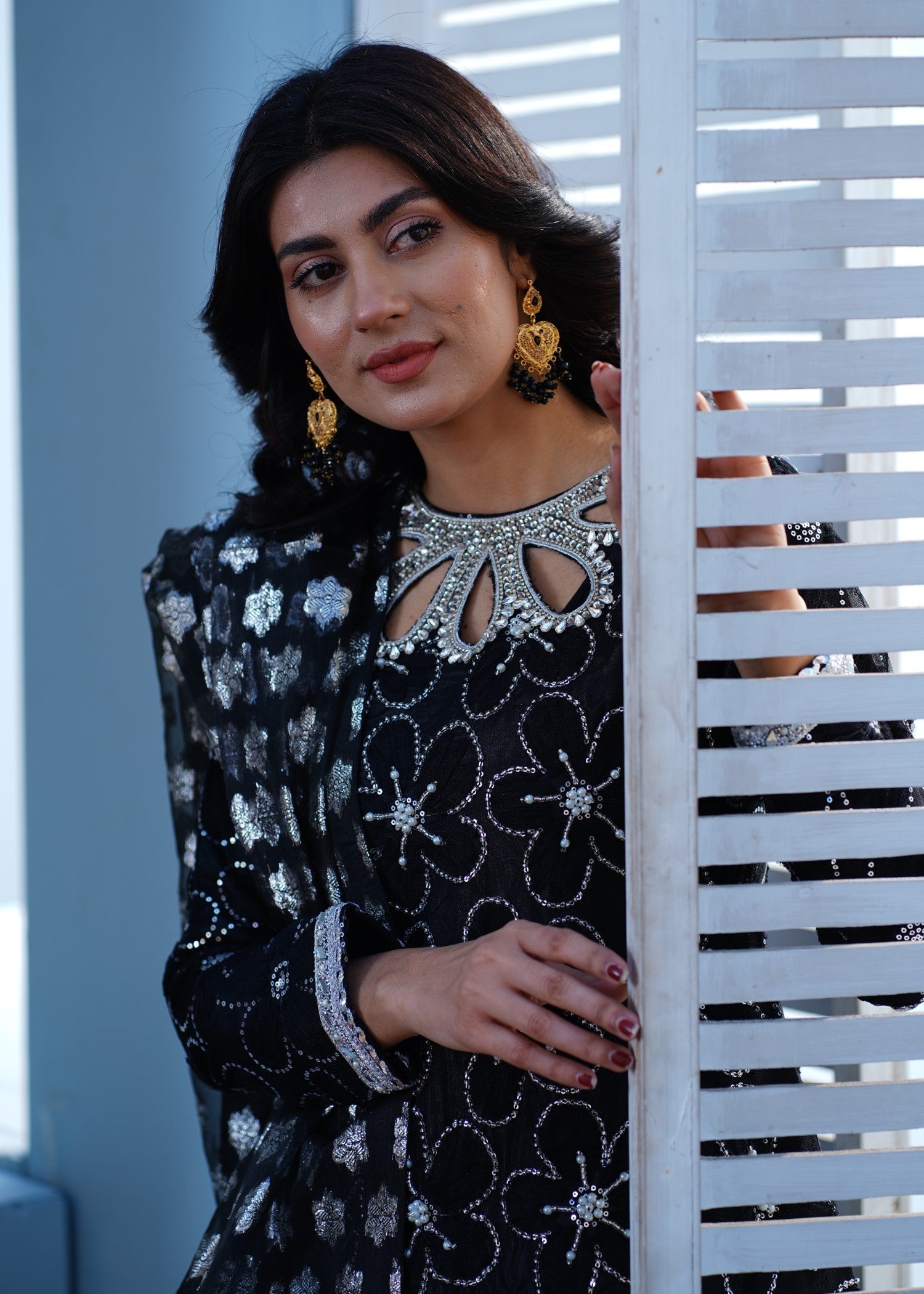 Miss & Mrs Black flower garara Women 3pcs