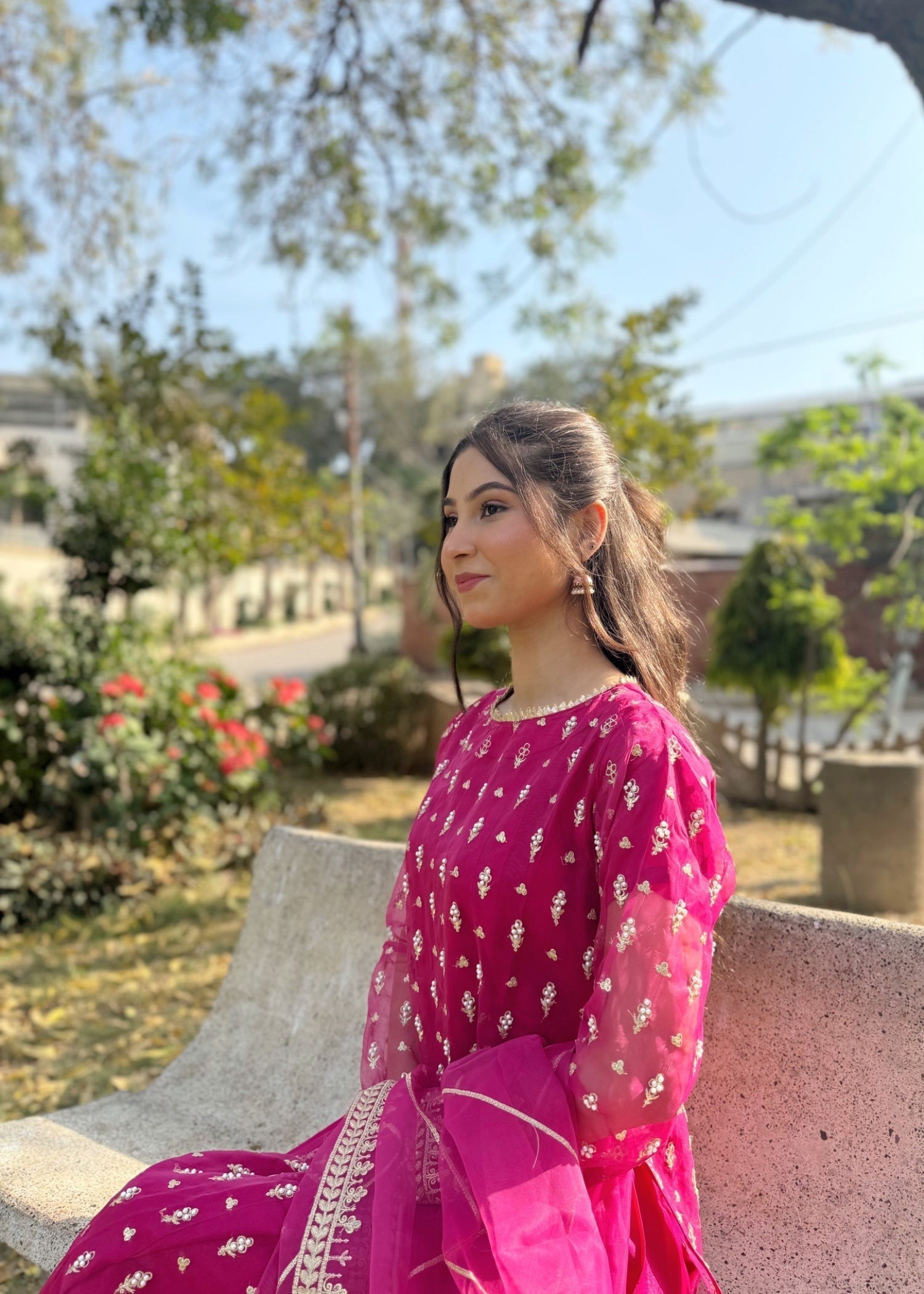 Suits By Sadia Pink double frock Women 4pcs