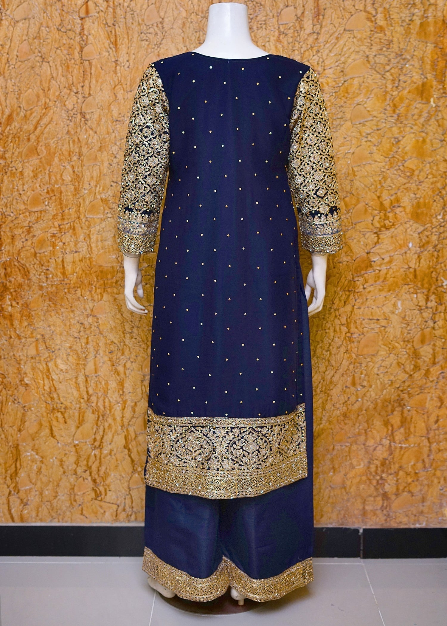SAIRA SULTANA Areesh Navy Blue Women 3pcs